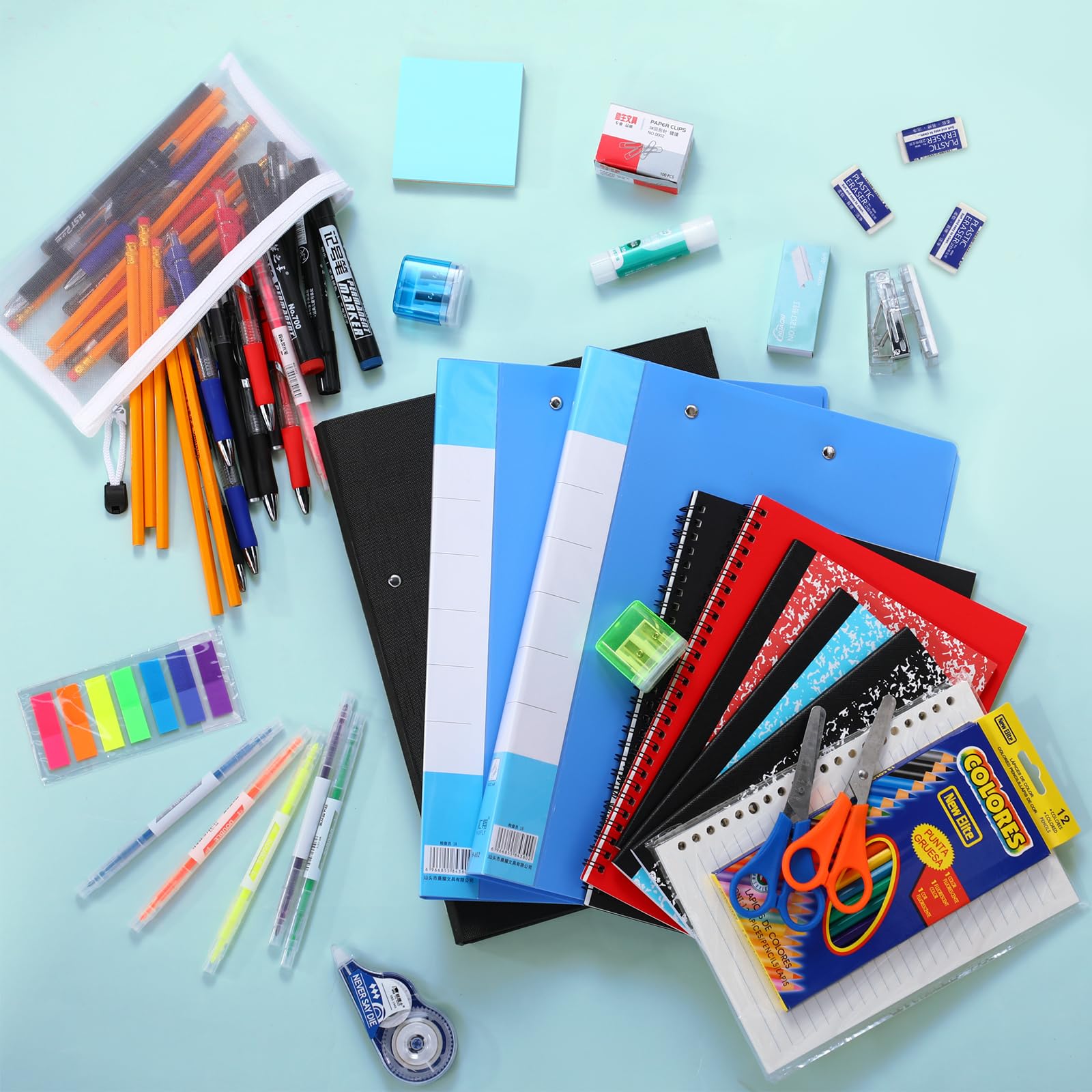 4 Sets Back to School Supplies Kit - 15 Inch Backpack & 66 Pcs Stationery Set for Elementary, Middle & High School Students | Classroom Essentials Bulk Pack | Perfect for School, Study & Homework Organization
