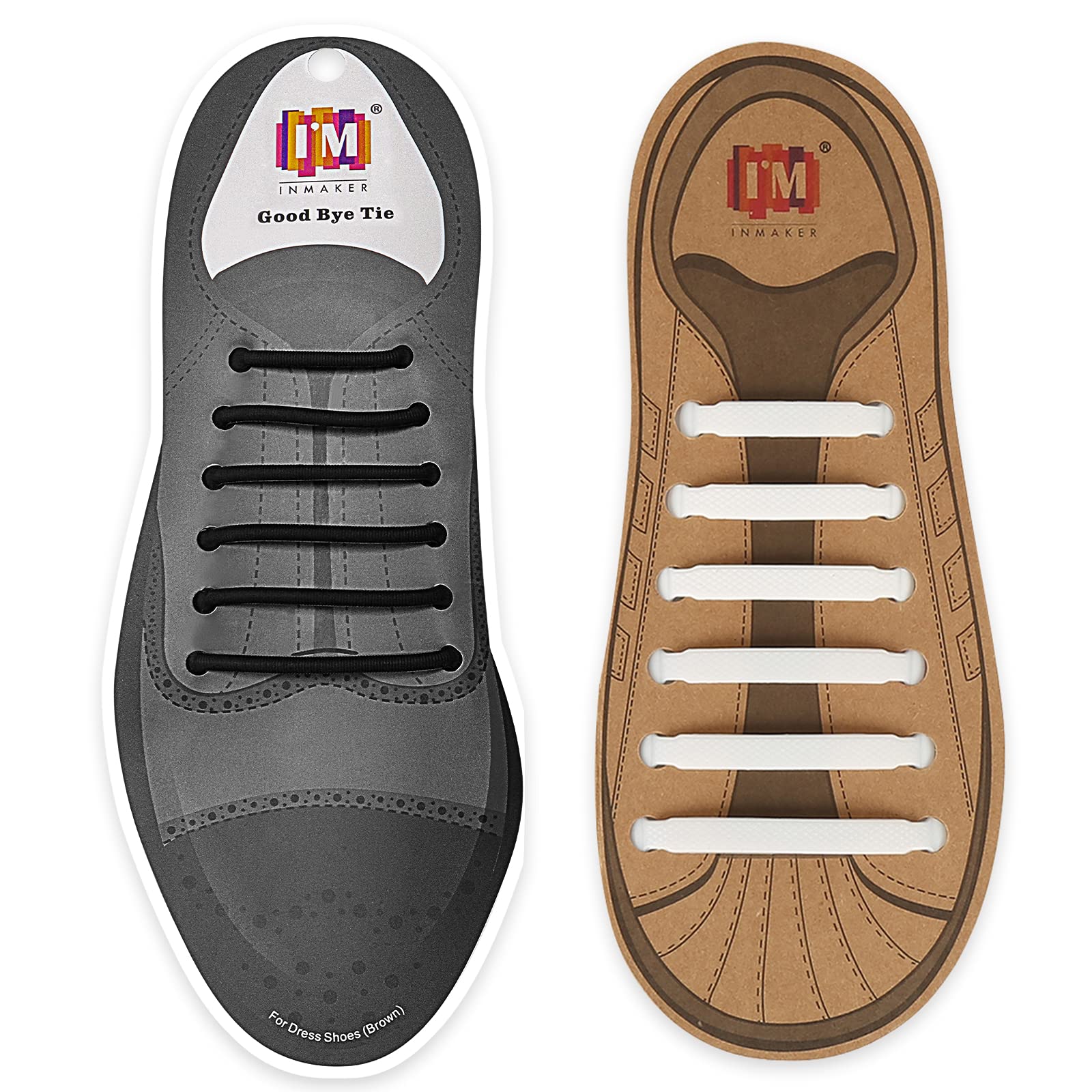 INMAKER No Tie Shoelaces for Adults - Elastic Silicone Tieless Shoe Laces for Men & Women - Perfect for Dress Shoes, Running, Work & Everyday Comfort