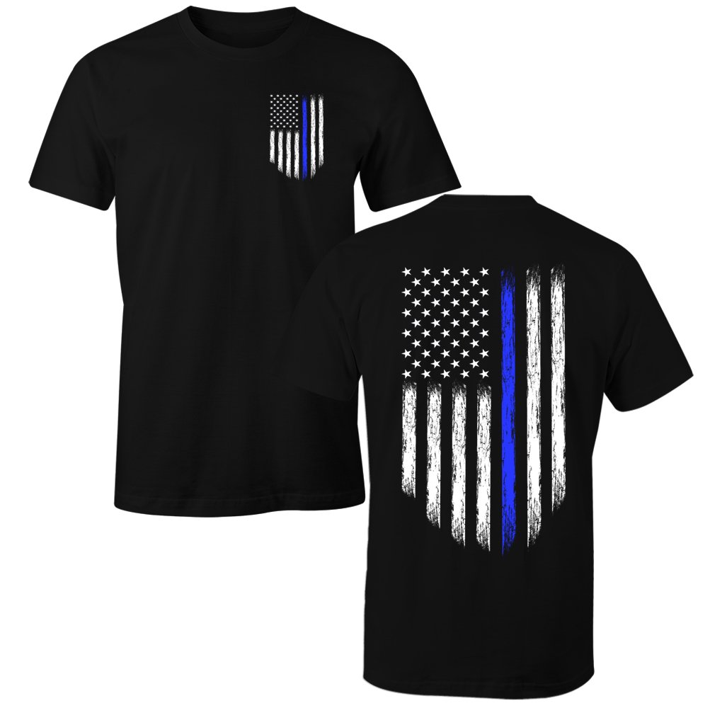 Thin Blue Line USA Flag Patriotic Police Support T-Shirt for Men - American Flag Apparel for Law Enforcement Backers | Perfect for Police Week, Memorial Day & Patriotic Events
