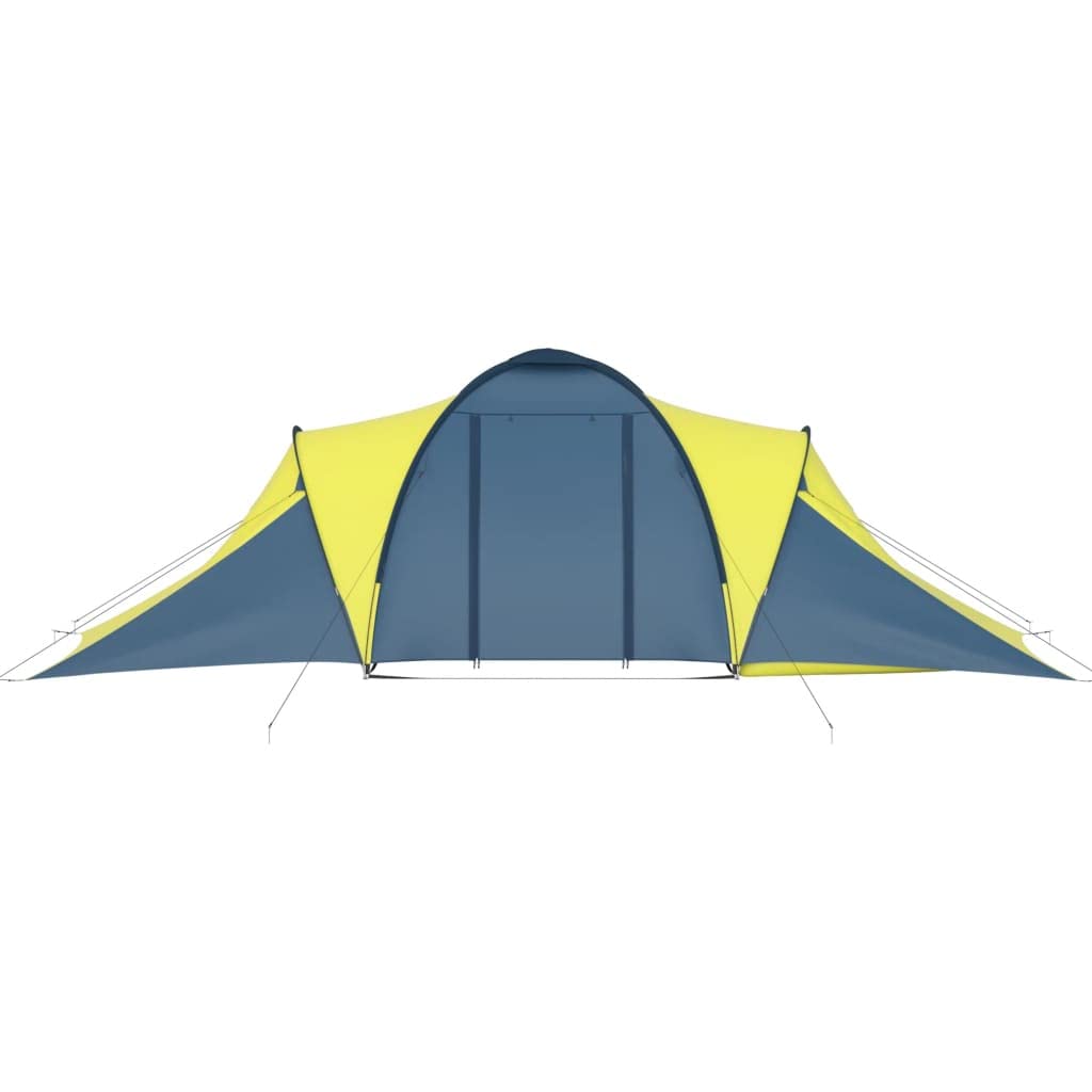 SKM 6-Person Waterproof Camping Tent - Lightweight, Easy Setup, Blue & Yellow for Family Outdoor Adventures, Hiking & Backpacking