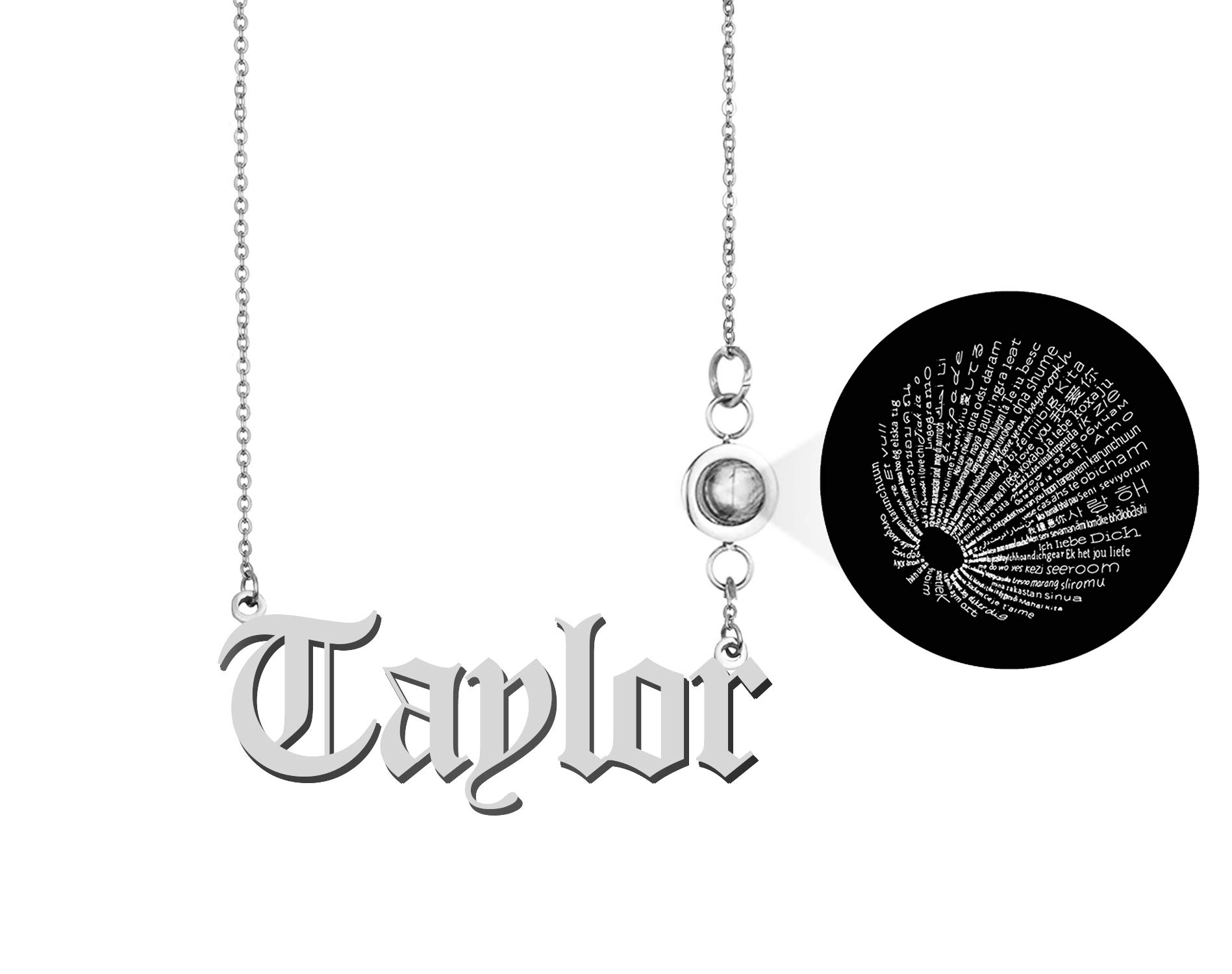 Custom Name Projection Necklace - Unique Jewelry Gift for Her - Birthday & Anniversary