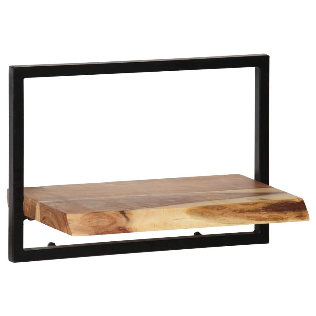 Festnight Set of 5 Floating Wall Shelves - Powder Coated Steel Frame with Solid Acacia Wood - Wall Mounted Display Shelf for Books, DVDs & Collectibles - Perfect for Living Room, Bedroom & Home Office Decor - Space Saving Storage Solution for Small Spaces