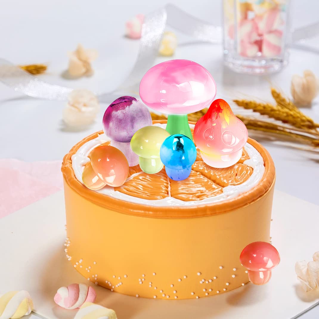 6 PCS Mushroom Epoxy Resin Molds - Silicone Art Molds for UV Resin Casting, Soap & Candle Making - DIY Home Table Decor, Cake Decorating & Craft Projects - Perfect for Gifts, Wedding Favors & Party Decorations