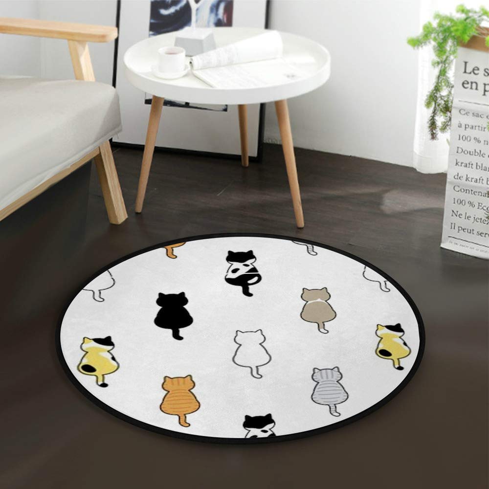 Premium Non-Slip Round Area Rug - Ultra Soft & Absorbent Luxury Home Decor for Living Room, Bedroom, Dining Room - Pet Friendly Cozy Floor Mat for Cats & Dogs - Perfect for High Traffic Areas & Family Gatherings
