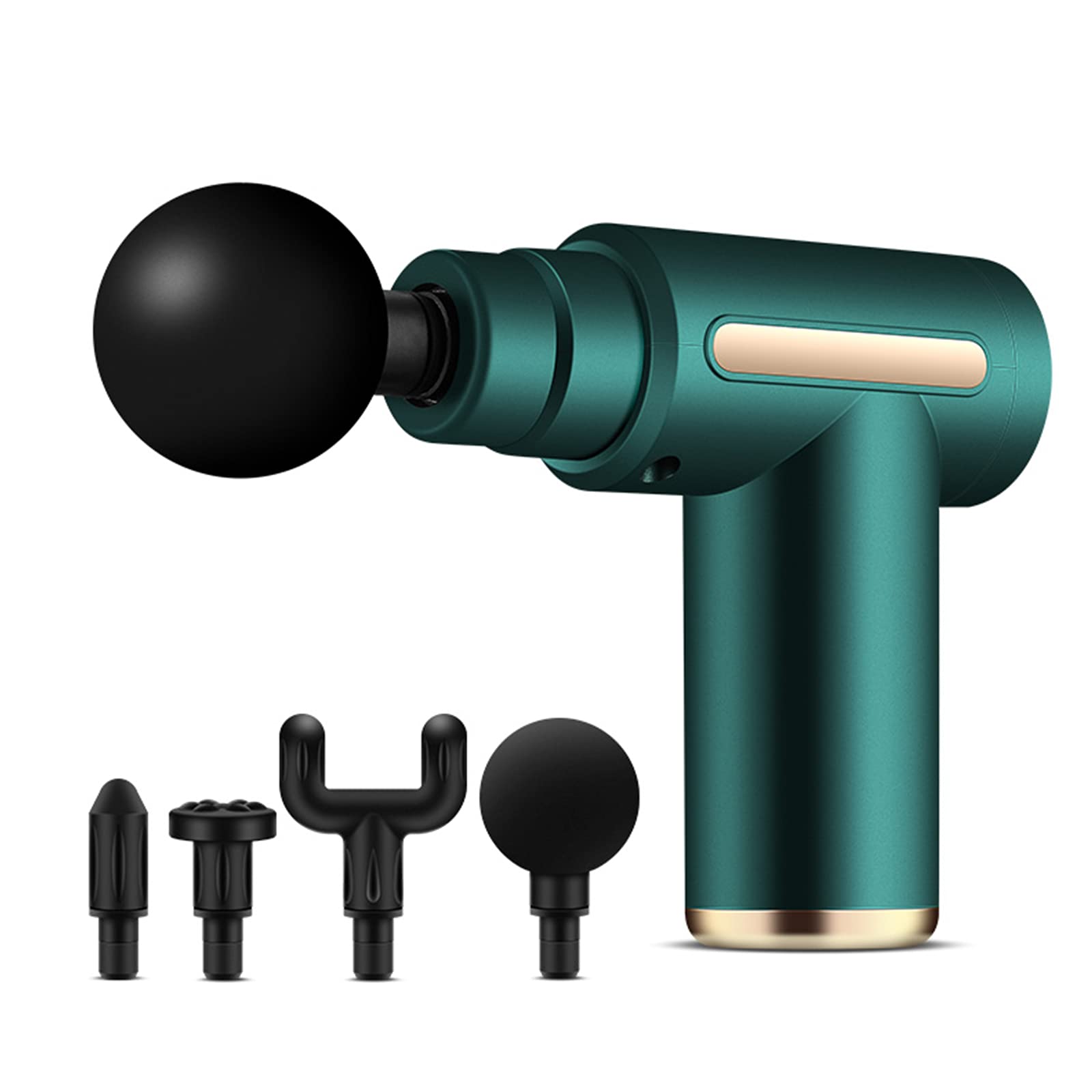 Lancai Deep Tissue Massage Gun for Muscle Pain Relief - Percussion Therapy Massager with LCD Screen & 4 Interchangeable Heads - Portable Fascia Gun for Athletes, Back Pain, Sore Muscles - Perfect for Post-Workout Recovery & Home Use (Green)