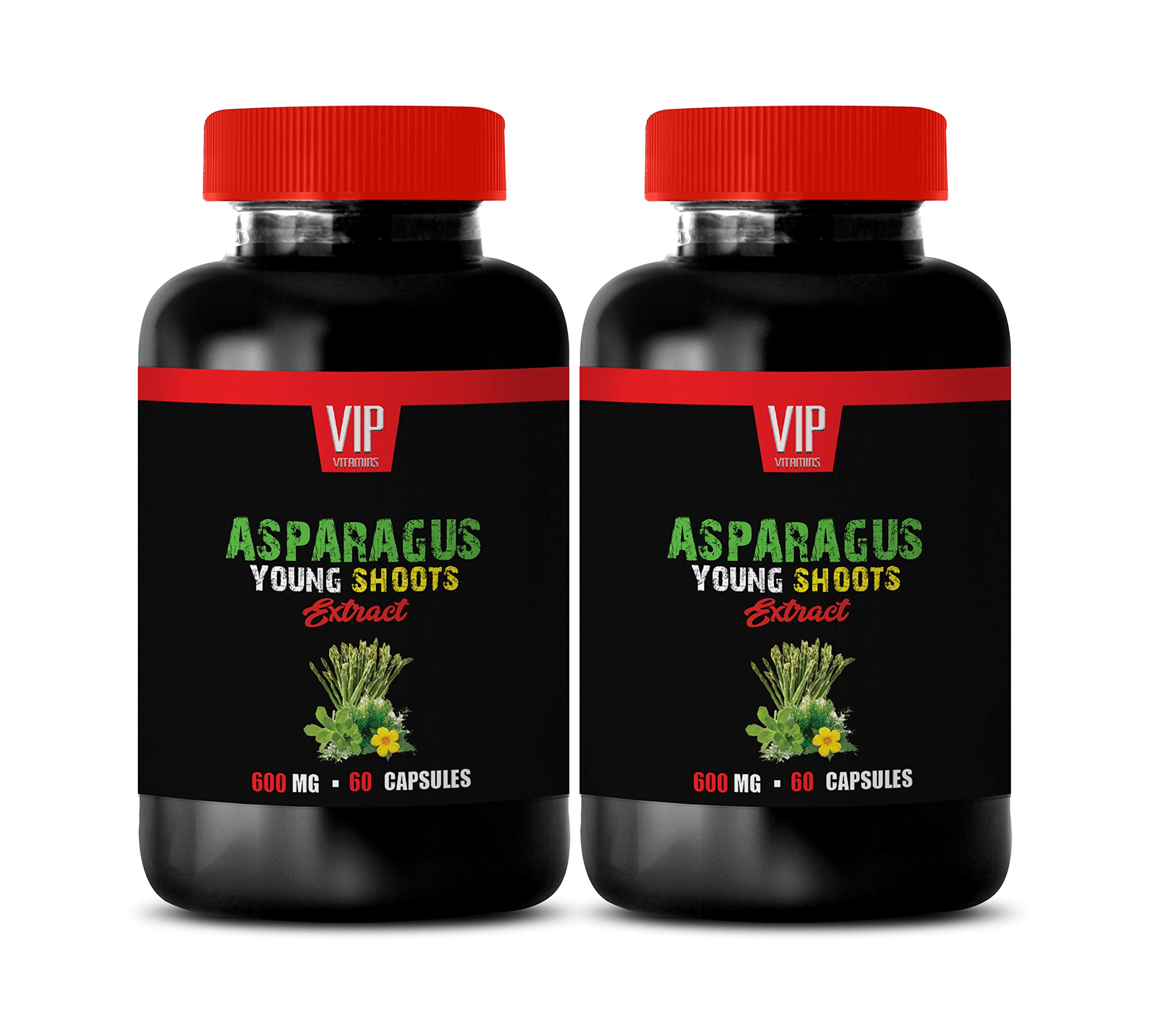 Natural Blood Pressure Support Pills - 600mg Asparagus Young Shoots Extract with Antioxidants - 2 Bottles (120 Capsules) - Supports Cardiovascular Health & Healthy Circulation for Active Adults