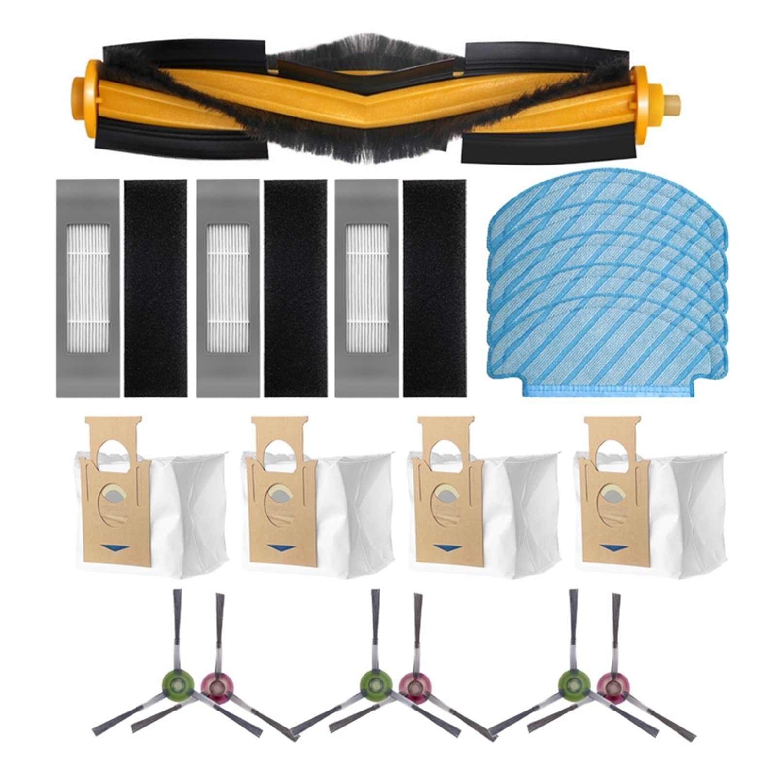 ECOVACS DEEBOT OZMO T8 Vacuum Cleaner Replacement Parts Kit - HEPA Filter, Mop Pad, Main Brush, Side Brushes & Dust Bag Accessories | Compatible with Robot Vacuum Cleaner | Perfect for Hardwood Floors & Pet Hair Cleaning