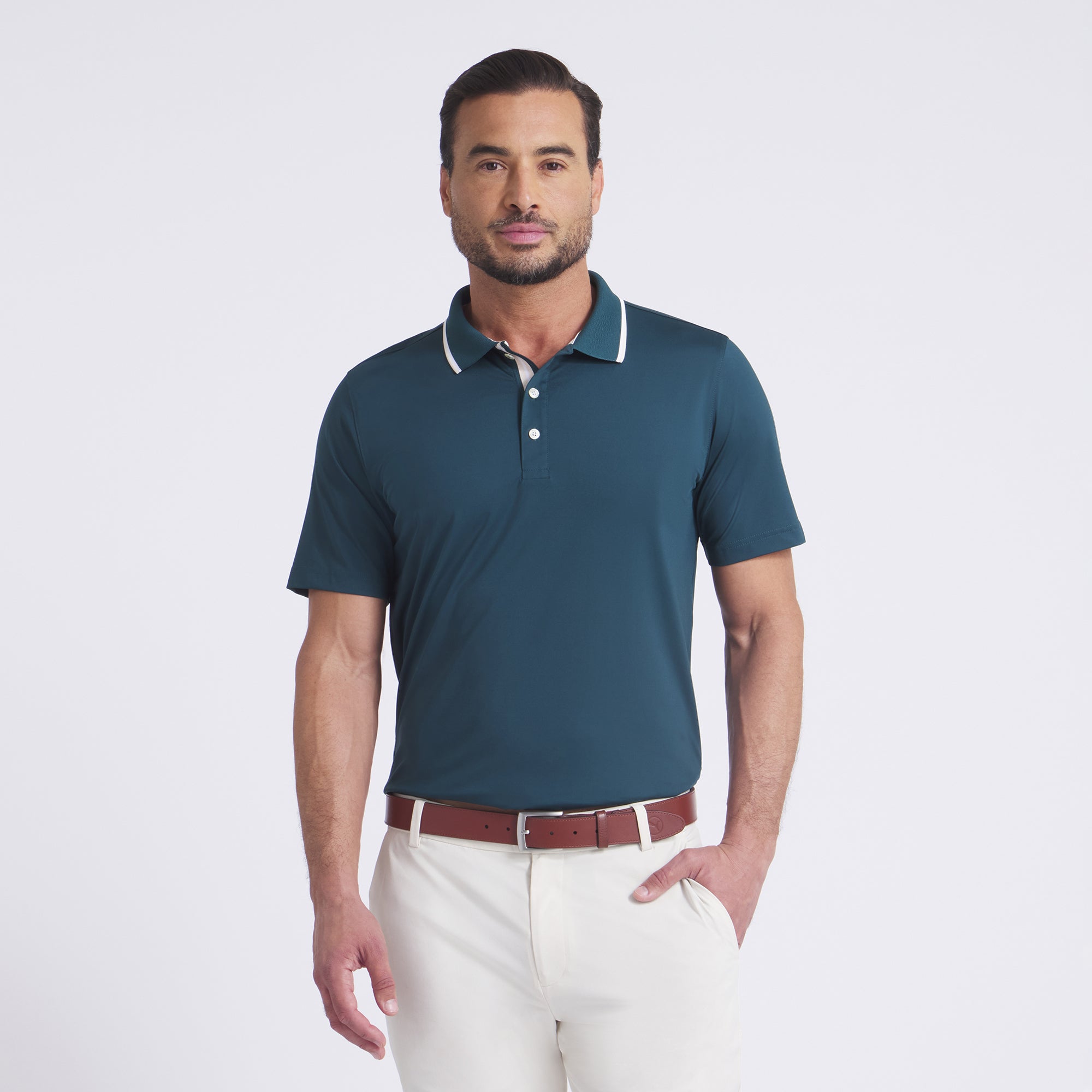 Premium MATTR Elevated Solid Golf Polo Shirt for Men - Moisture-Wicking, Breathable & UV Protection - Perfect for Golf, Casual Wear & Outdoor Activities