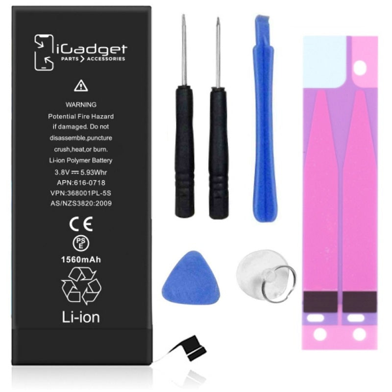 Premium iPhone 5c/5s Battery Replacement Kit - High Capacity Long Lasting Battery for iPhone 5c/5s - Perfect for Home DIY Repair, Travel & Emergency Power Backup