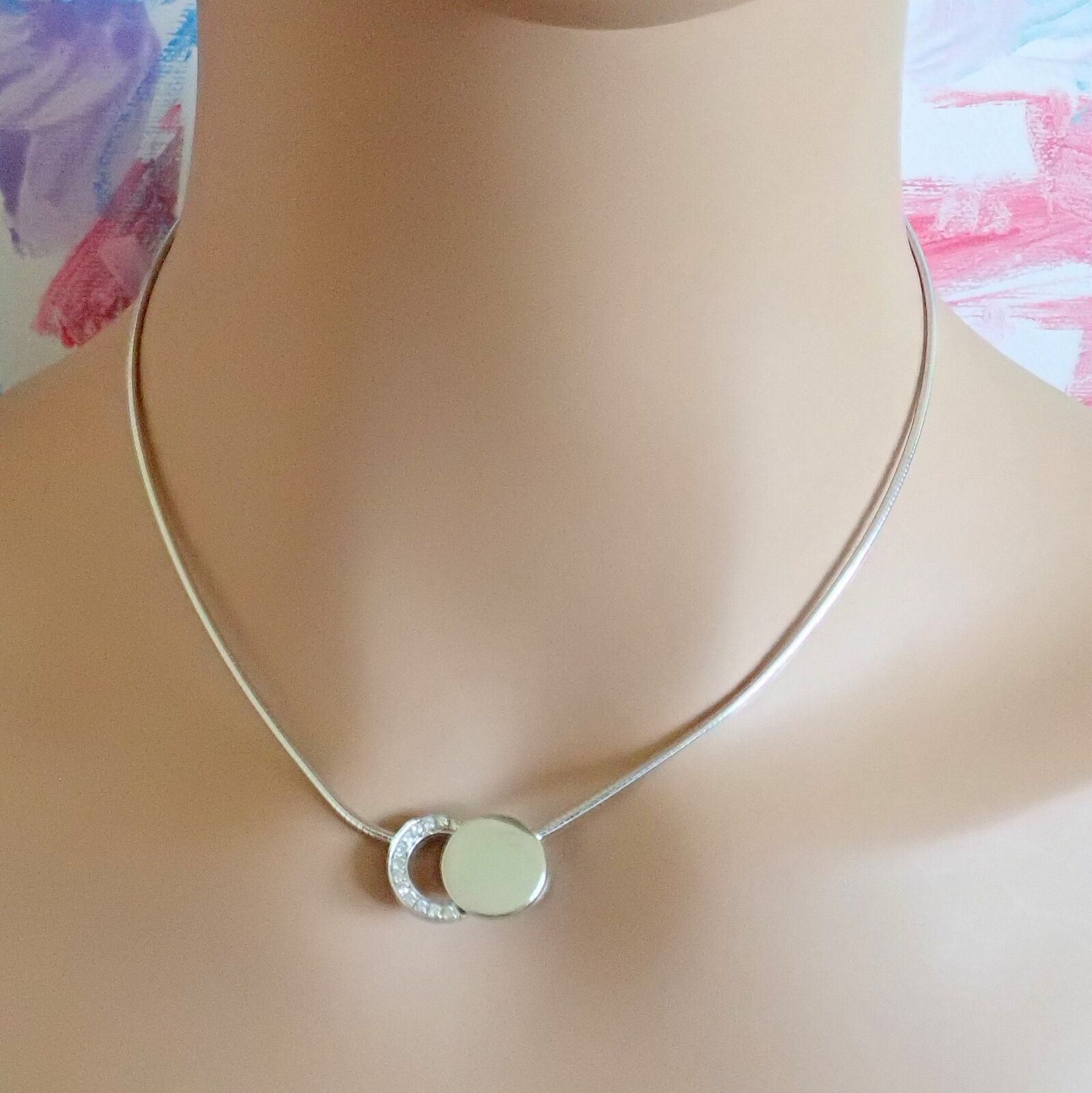 Authentic Dinh Van 18k White Gold Diamond Ombre De Lune Necklace - Luxury Modernist Jewelry for Women, Perfect for Evening Gala & Special Occasions