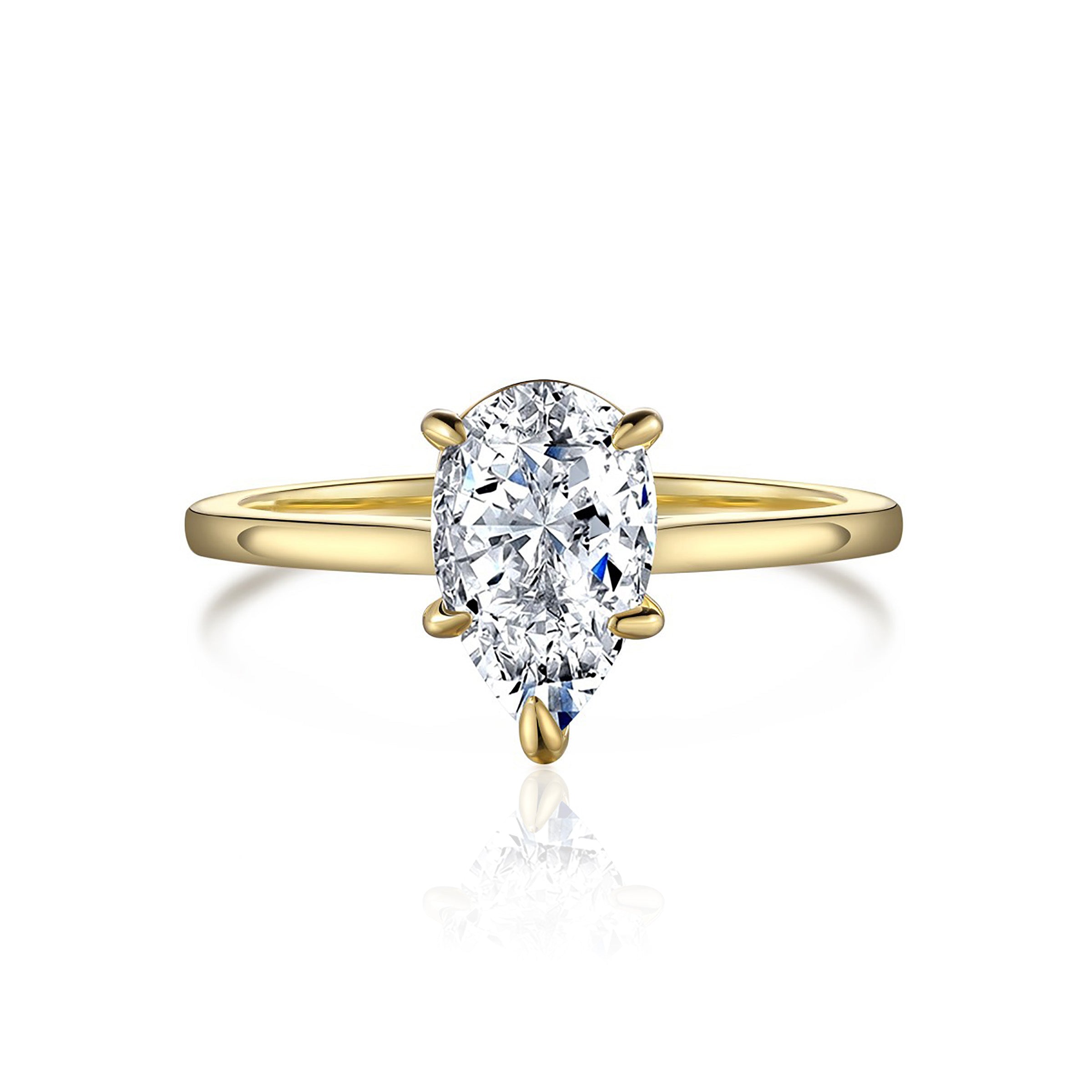 Luminous Lily: Pear Cut Moissanite Ashes Ring for Women - Elegant Memorial Jewelry for Loved Ones | Perfect for Remembrance, Sympathy Gifts & Special Occasions