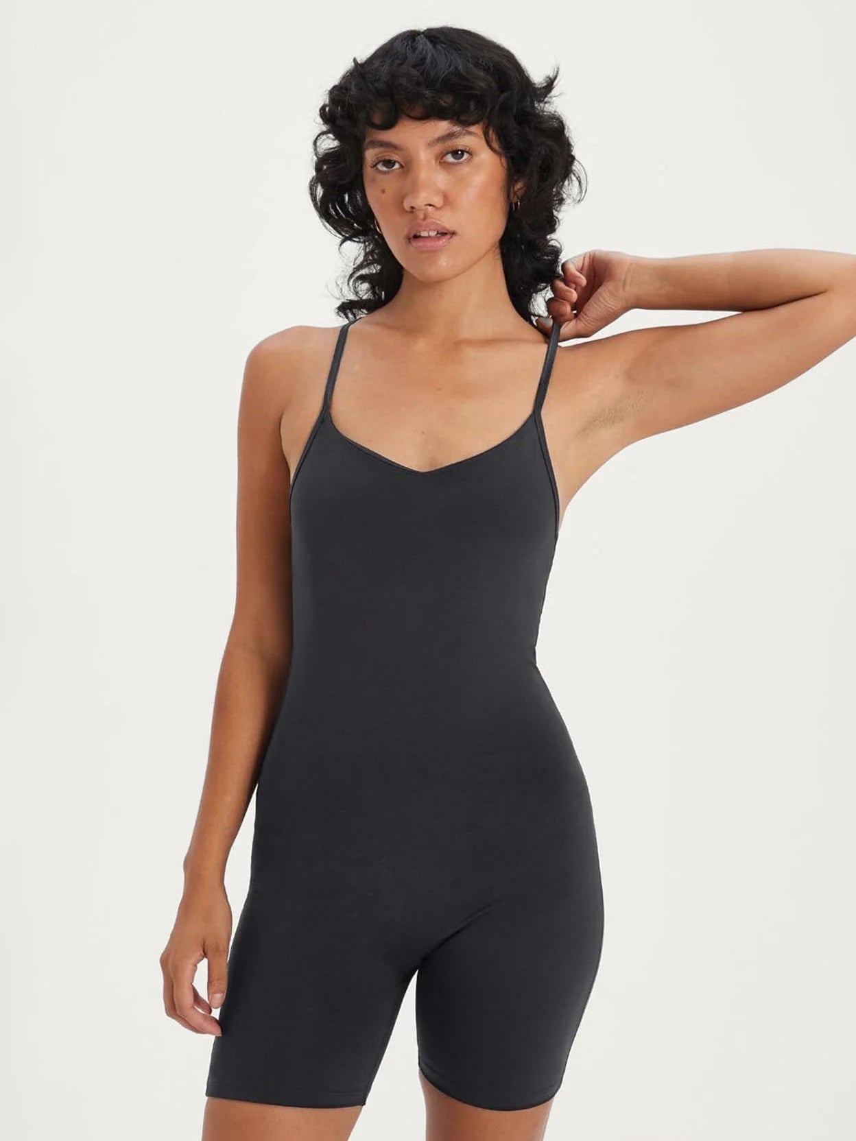 Girlfriend Collective V-Neck Barre Unitard - Black | Women's Workout & Dance Leotard for Yoga, Pilates & Ballet | Comfortable & Stylish Activewear