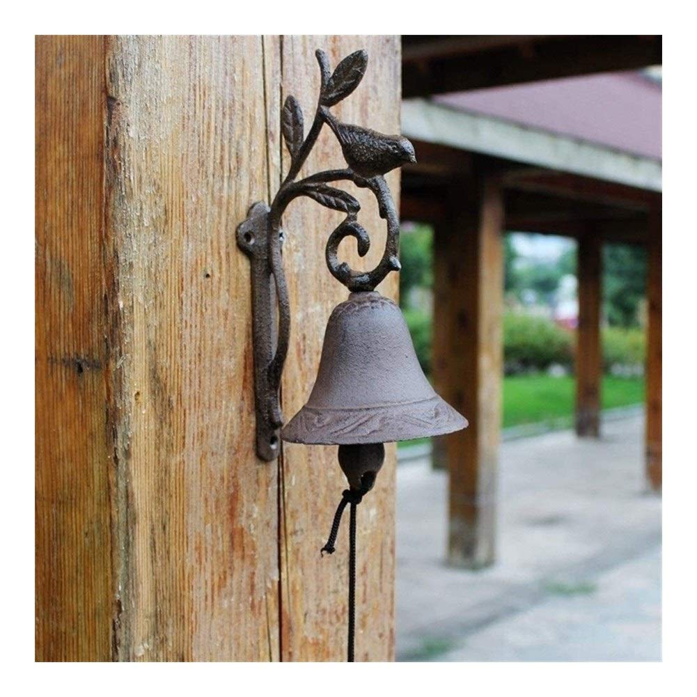 Vintage Cast Iron Doorbell - Rustic Wall Mounted Bell for Indoor & Outdoor Use - Decorative Garden, Front Door, Porch Welcome Sign - Perfect for Farmhouse, Cottage & Vintage Home Decor