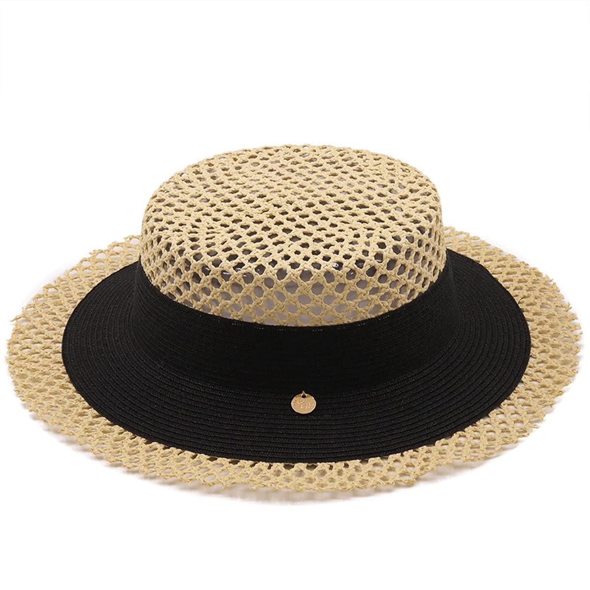 Women's Straw Fedora Hat - Short Brim Panama Style Sun Hat for Beach, Vacation & Summer Outfits (Gray, One Size) - Perfect for Pool Parties, Travel & Outdoor Activities