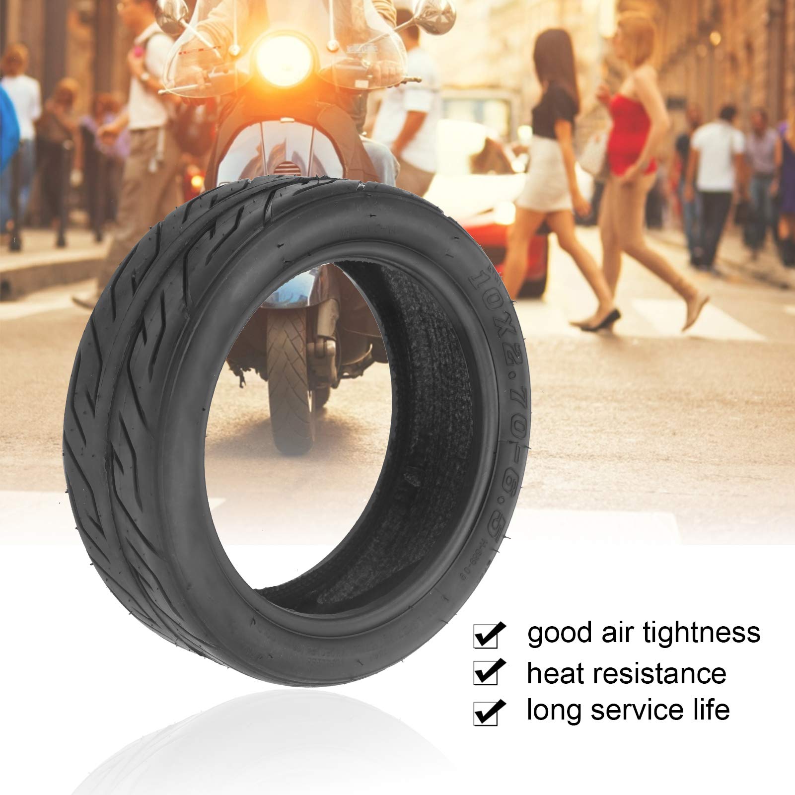 10x2.70-6.5 Electric Scooter Tires - Vacuum Rubber Wheel Replacement for Balance Scooters | Durable & Shock-Absorbing | Perfect for Commuting, Urban Travel & Last-Mile Transportation