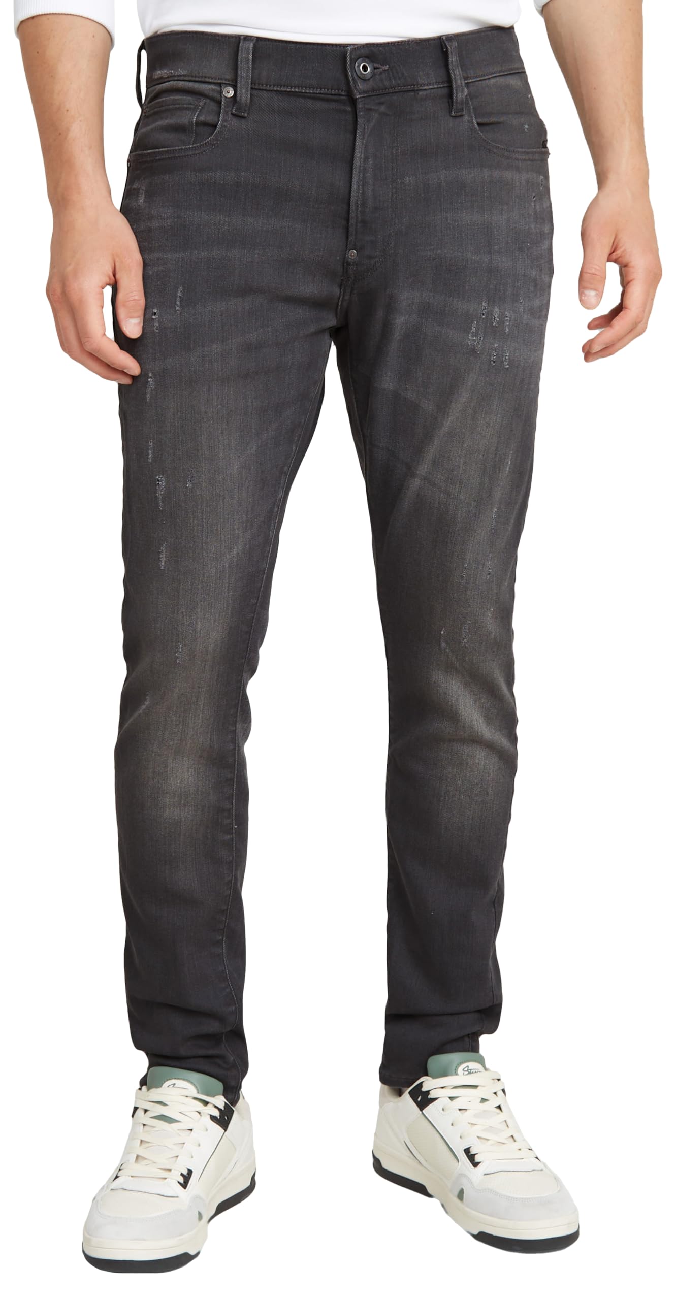 G-STAR RAW Men's Revend Skinny Jeans - 28W x 34L Light Aged Destroy Wash Denim Pants | Slim Fit Stretch Jeans for Casual Wear & Night Out