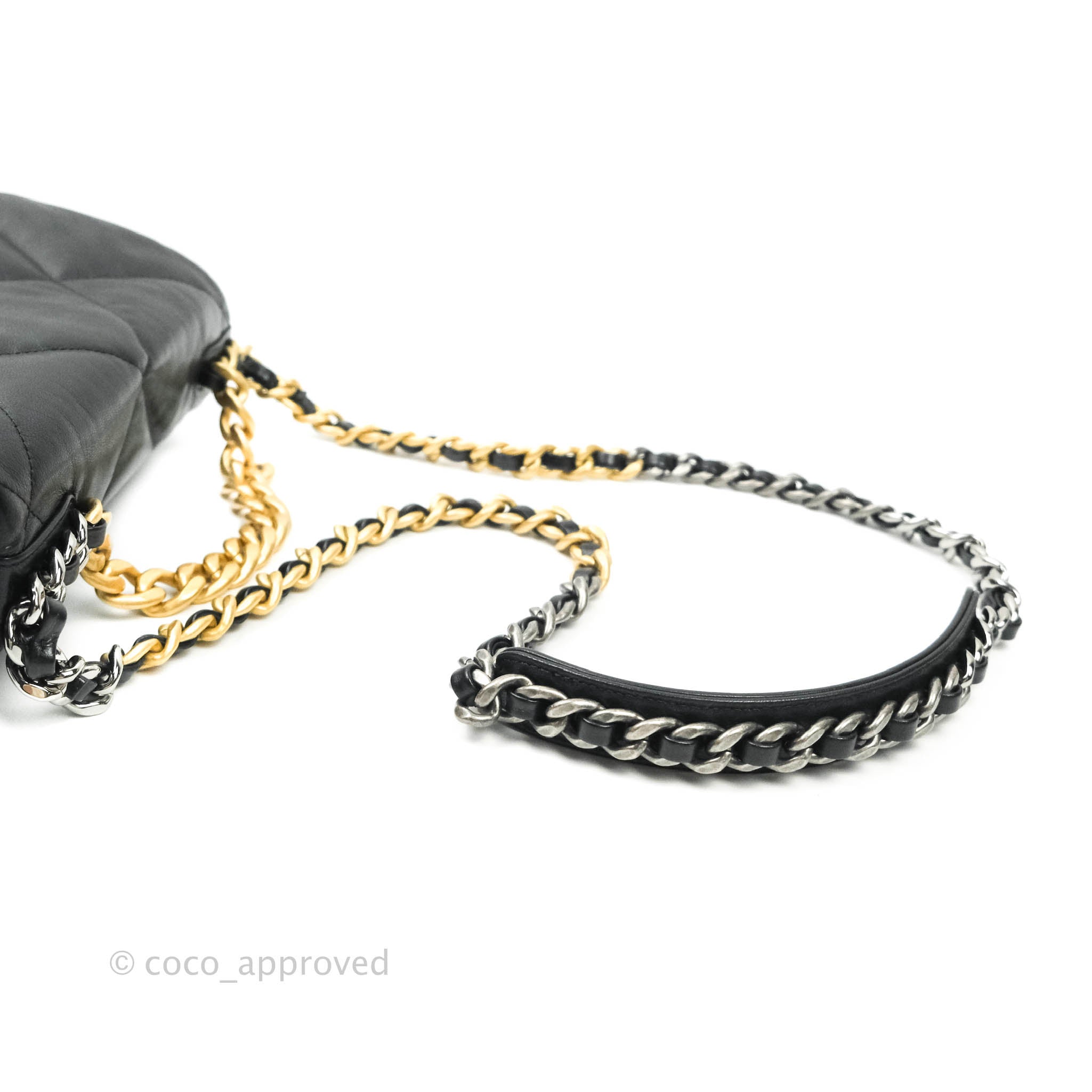 Chanel 19 Small Black Goatskin Mixed Hardware Flap Bag - Luxury Designer Handbag for Women | Perfect for Evening Events, Parties & Special Occasions