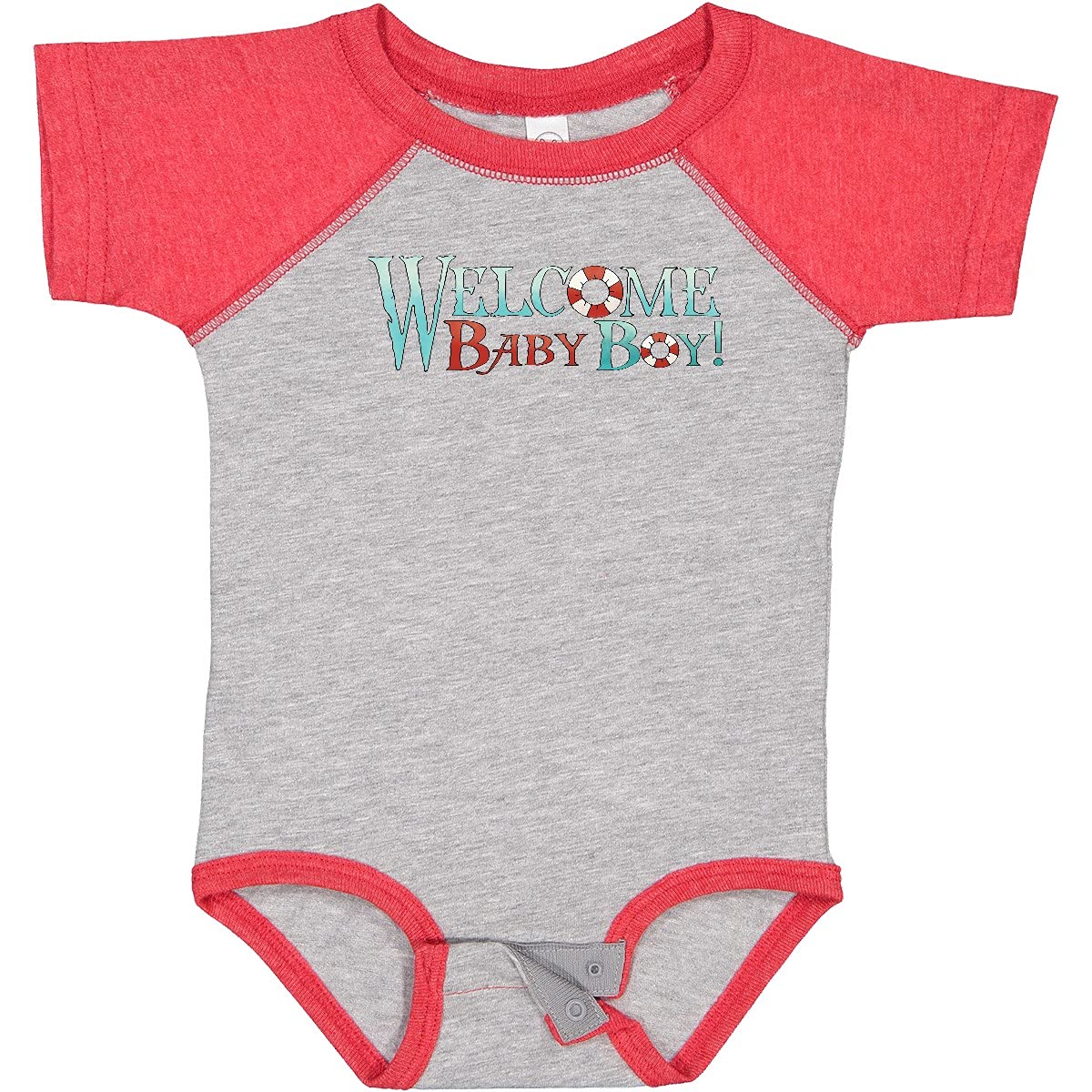 Inktastic Nautical Welcome Baby Boy Bodysuit - Cute & Comfortable Newborn Onesie for Baby Showers, Birth Announcements & Family Photos