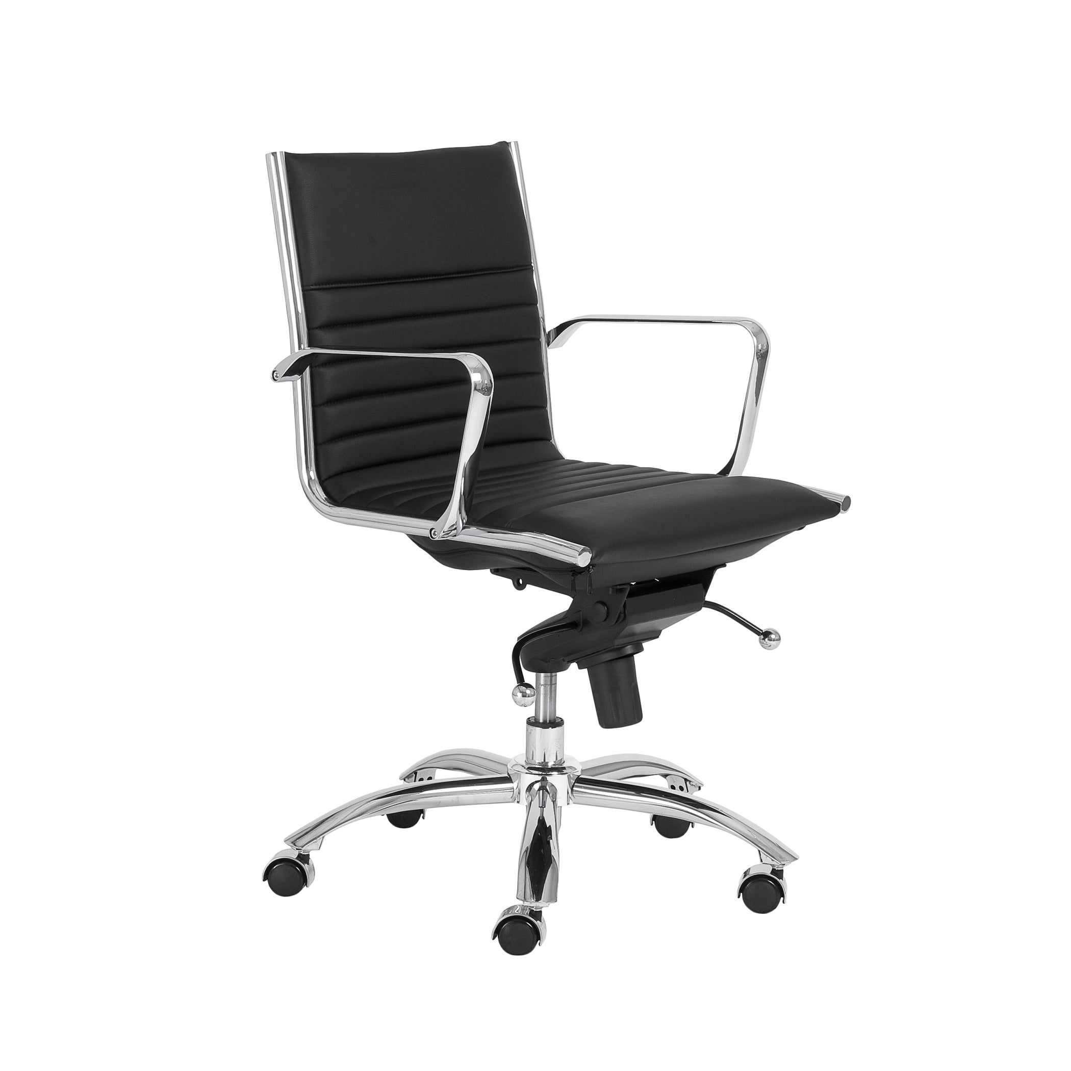 Dirk Low Back Office Chair with Chromed Steel Base - Ergonomic Mesh Desk Chair for Home & Office Workspaces - Perfect for Long Hours of Computer Work, Gaming, and Study Sessions