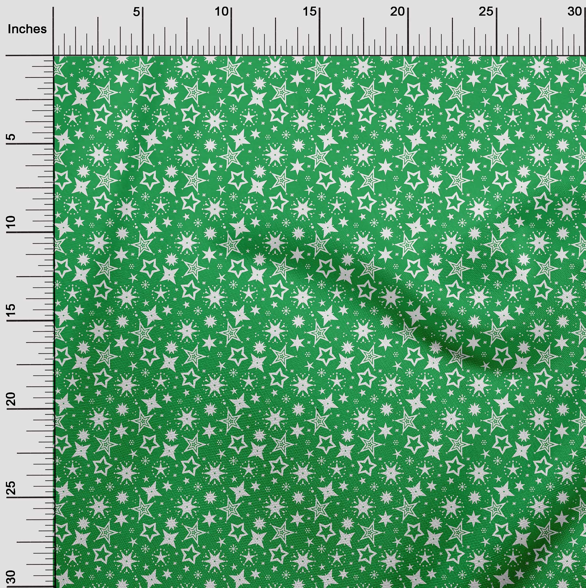 oneOone Velvet Green Christmas Print Fabric by The Yard - 58 Inch Wide Holiday Sewing Material for DIY Decor, Tree Skirts & Stockings (VR0)