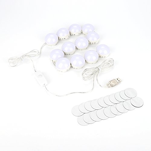 16.5 Ft/5M Full Length LED Vanity Mirror Lights Kit - 12 LED Bulbs for Makeup, Dressing Room & Bathroom Lighting - Waterproof & Energy Efficient