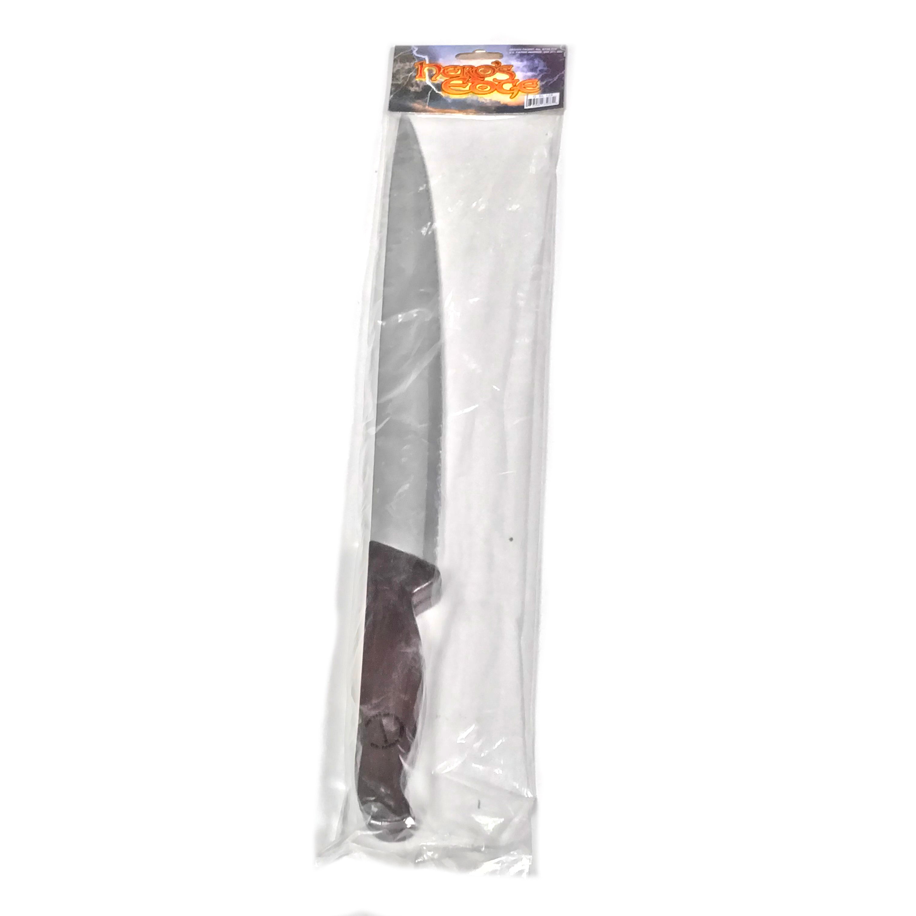 Large Serrated Knife Prop - Realistic Stainless Steel Blade for Halloween Costume, Theater Performances & Film Productions