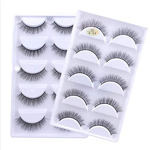 5 Pairs 3D Mink False Eyelashes - Natural Cross Long Messy Lashes for Dramatic Eye Makeup | Vegan Cruelty-Free Eyelash Extensions | Perfect for Parties, Weddings & Special Occasions