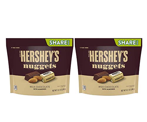 4-Pack Hershey's Almond Milk Chocolate Candy Nuggets - Individually Wrapped Share Size Pouch (10.1oz x 2) - Perfect for Office Snacks, Party Favors & Sweet Treats for Kids and Adults