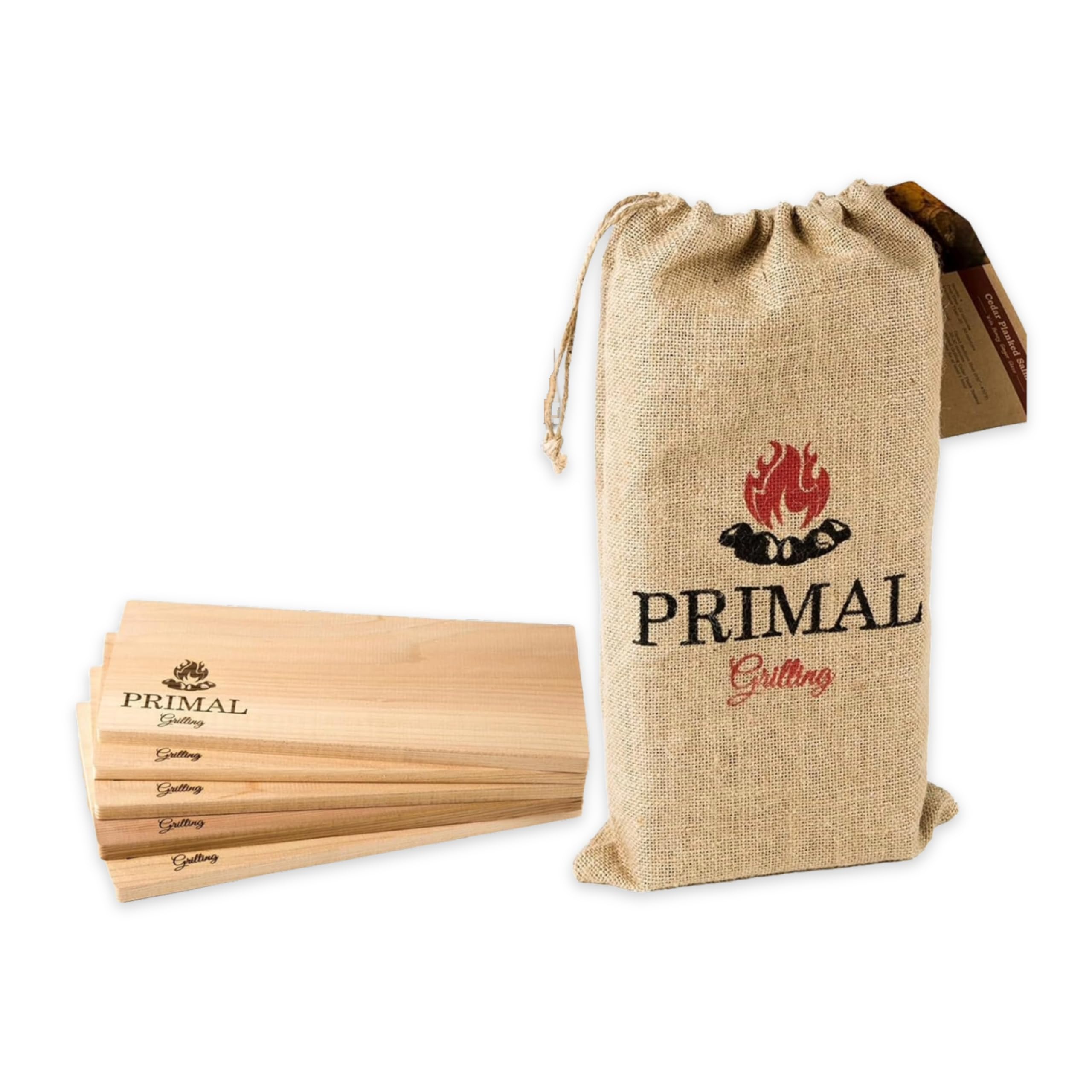 Premium Cedar Grilling Planks for Salmon, Fish & Steaks - Thicker Design for Moist & Flavorful BBQ - Includes Free Recipe Card - Perfect for Outdoor Cooking, Camping & Backyard Grilling (5 Pack)