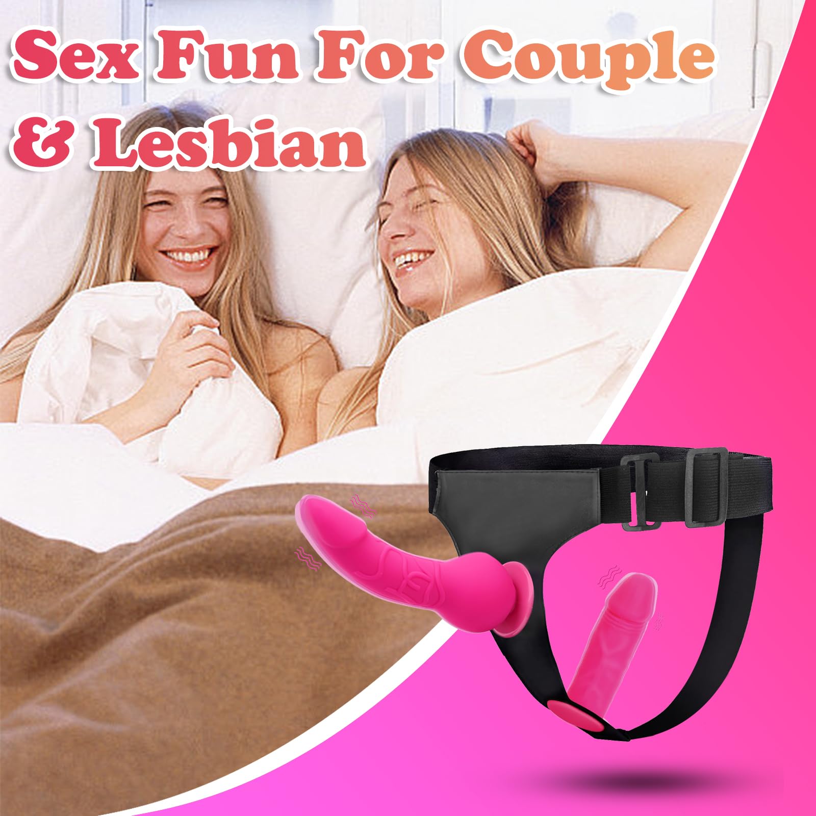 **Realistic Strap On Dildo for Women – Adjustable Harness with 2 Removable Dildos, Strapless Strap-On for G-Spot & Anal Play – Perfect for Couples, Roleplay & LGBTQ+ Exploration**