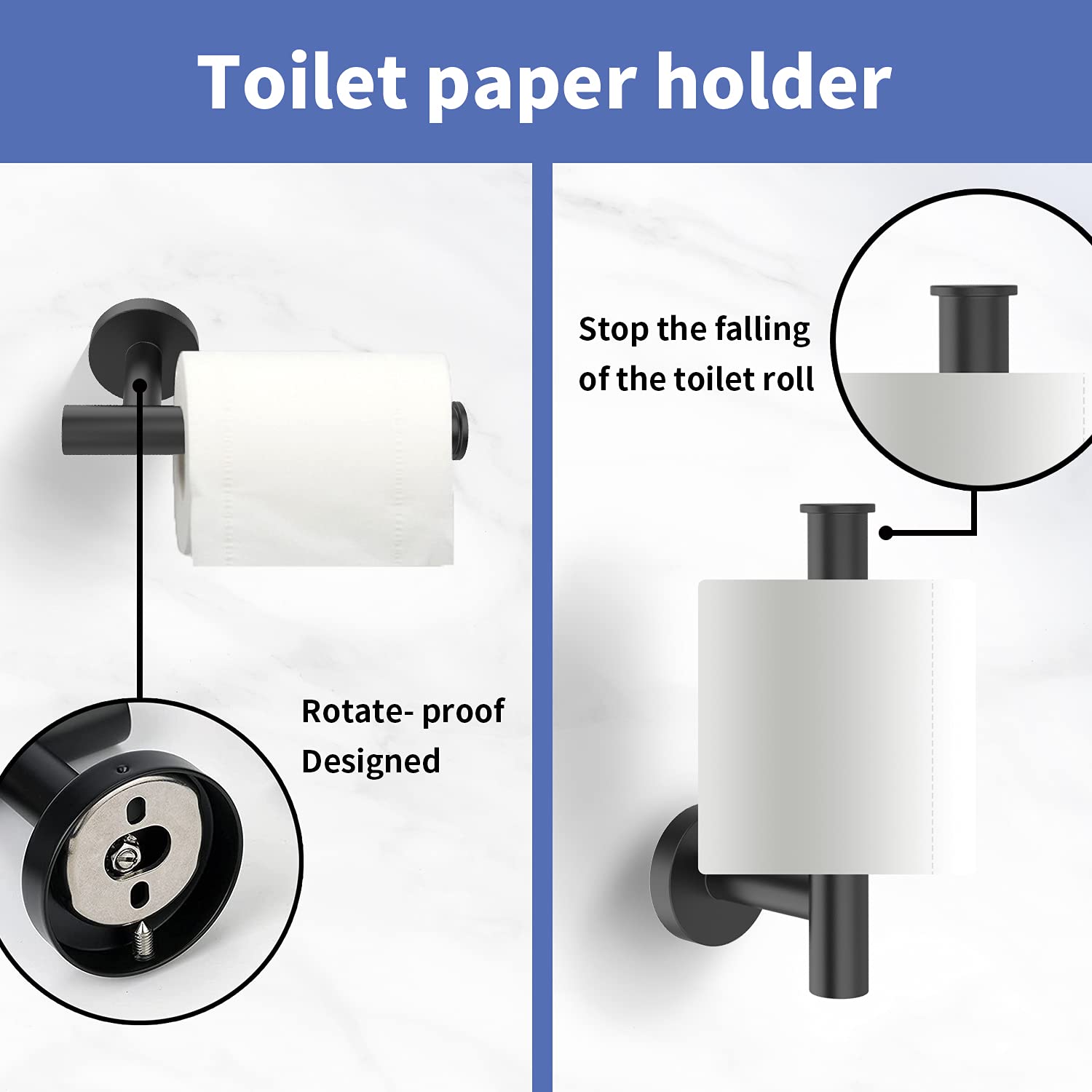 4-Piece Matte Black Bathroom Hardware Set - 16