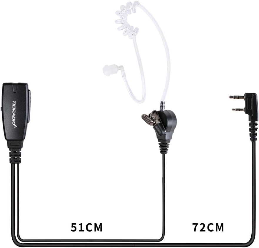 Wireless Acoustic Tube Earpiece with Noise-Canceling Microphone - Clear Hands-Free Communication for Security, Call Centers & Driving