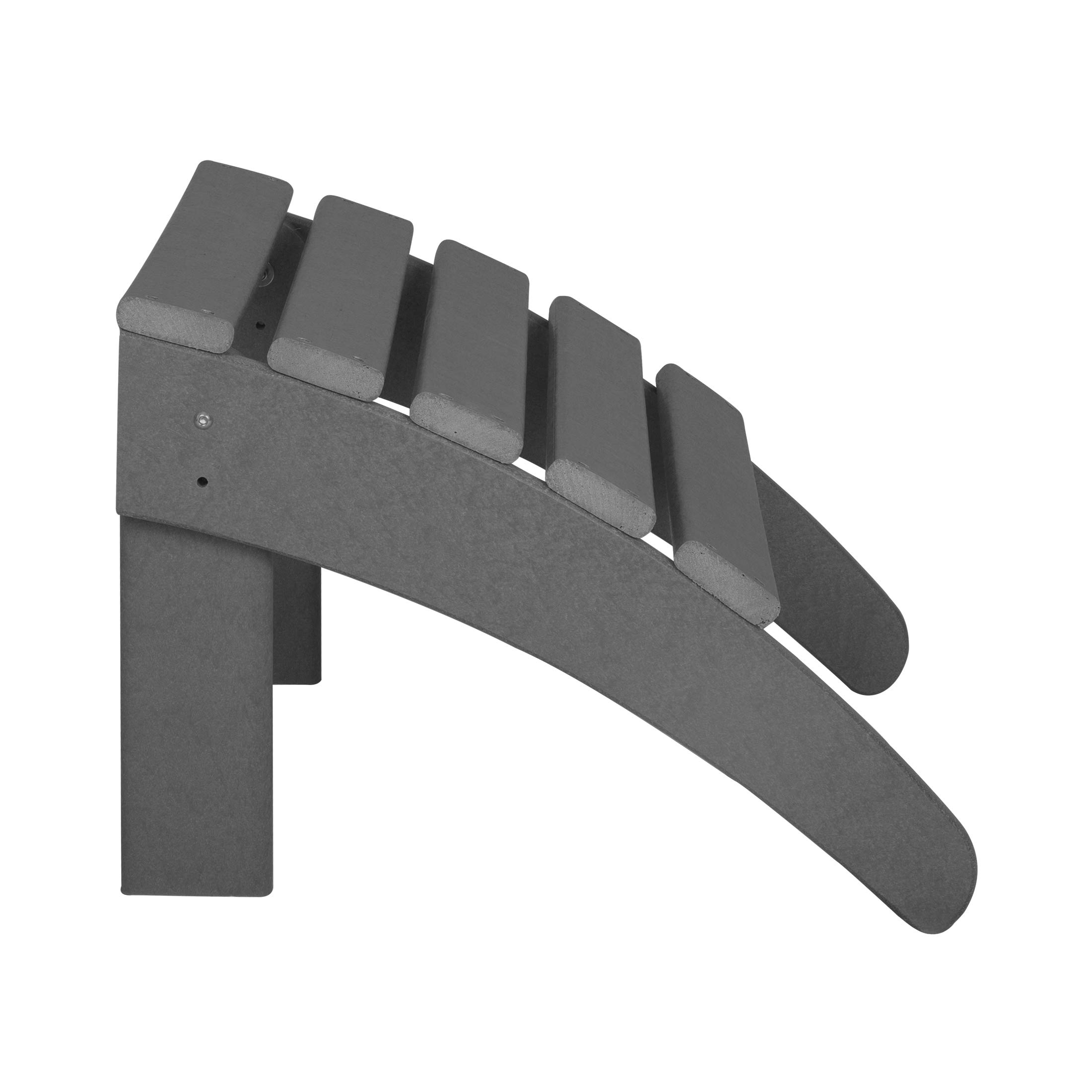 WO Home Furniture Adirondack Ottoman Outdoor Patio Footrest - 13.5 Inch Folding Footstool for Adirondack Chairs - Gray - Perfect for Backyard, Garden, and Poolside Relaxation