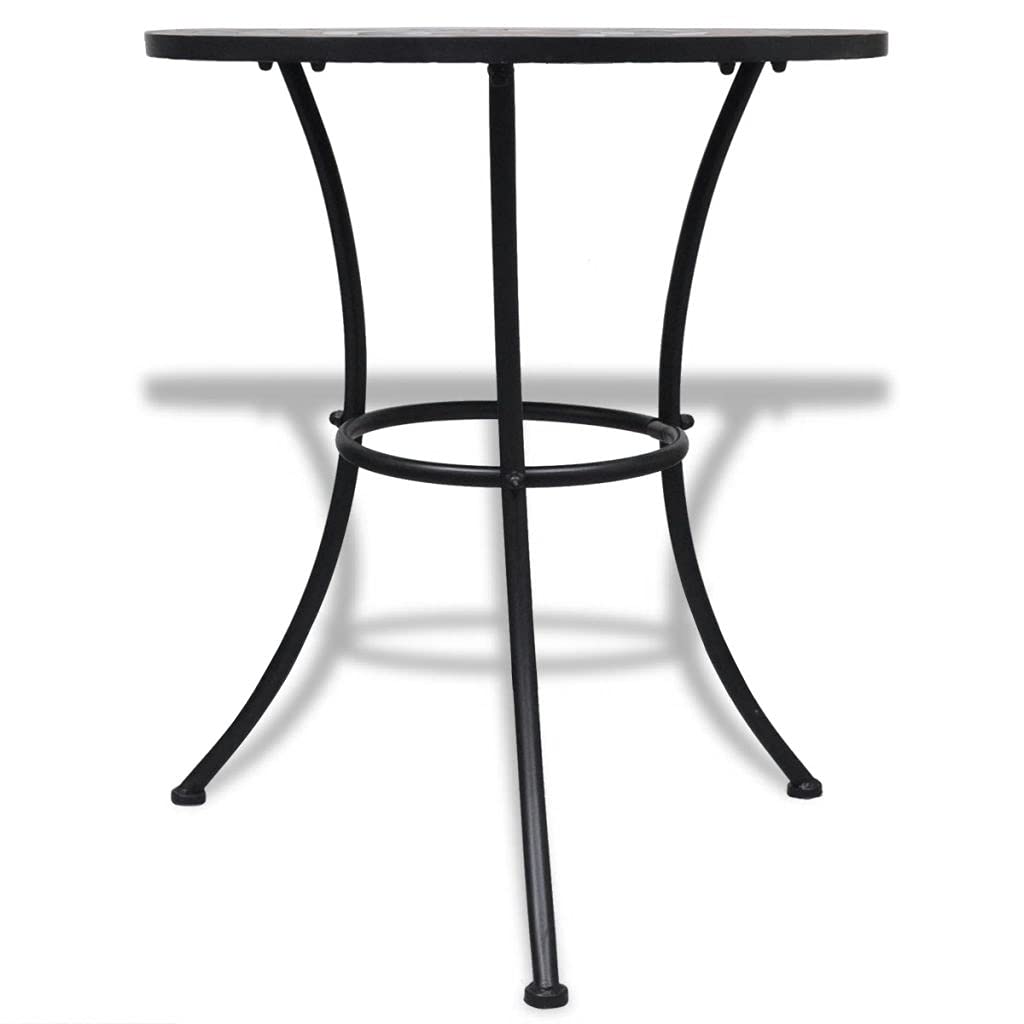 3-Piece Outdoor Bistro Set - Ceramic Tile Table & Cast Aluminum Chairs - Terracotta & White Patio Dining Furniture for Garden, Yard, Deck - Antique Copper Finish - Perfect for Outdoor Entertaining, Coffee Breaks & Small Space Dining