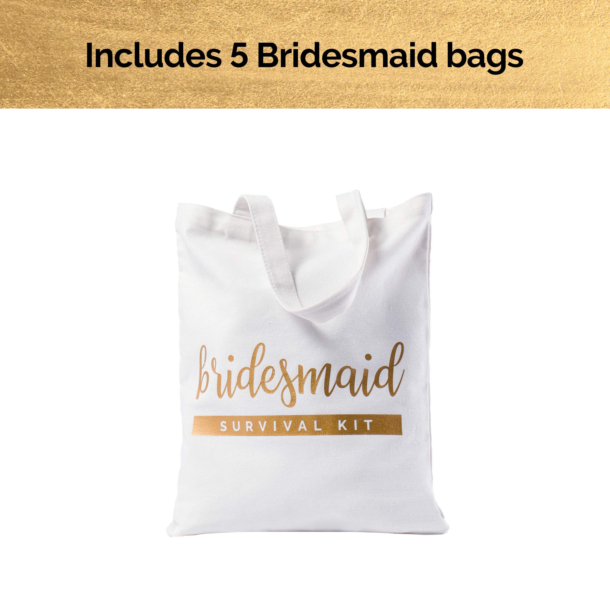 Pop Fizz Designs Bridesmaid Tote Bags - Pack of 6 Wedding Party Gifts for Bridesmaids, Maid of Honor & Bride - Perfect for Bachelorette Parties, Bridal Showers & Wedding Day Essentials