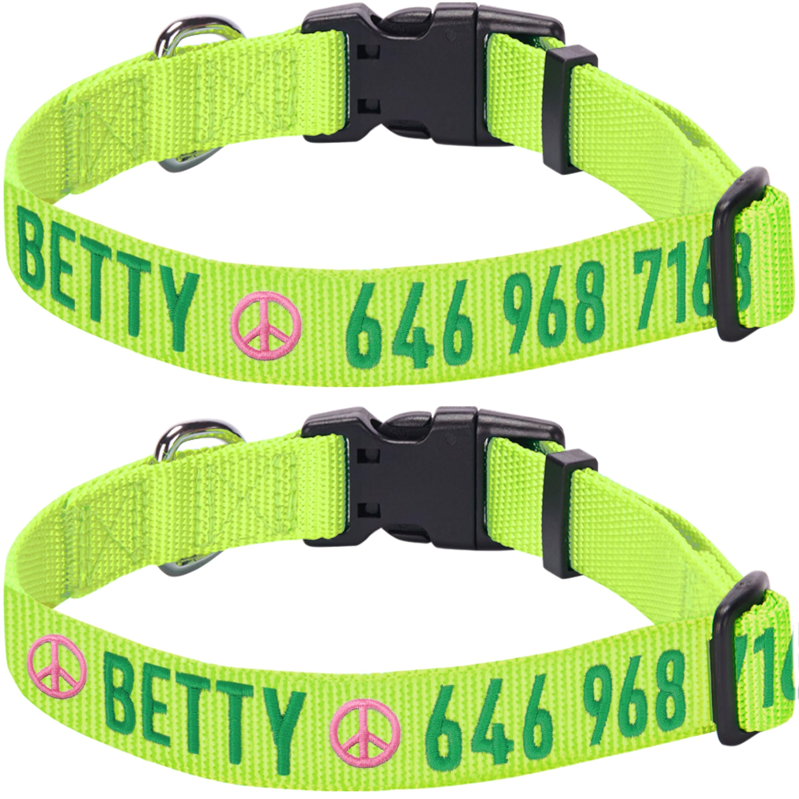 Personalized Dog Collars for Small Dogs - Adjustable Pet Collar with Custom Name & Phone Number Embroidery | Highlighter Yellow Small Dog Collar | Perfect for Daily Walks, Training & Identification