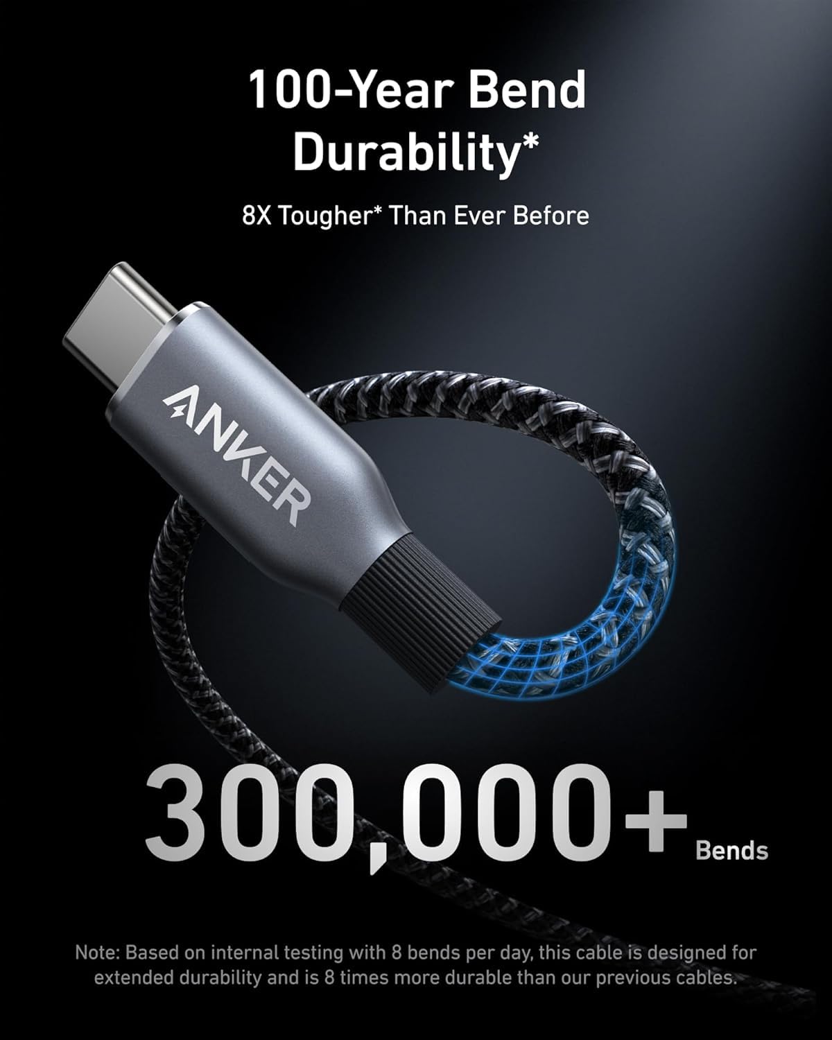 Anker Prime 240W USB C to USB C Cable 6FT - Fast Charging Type C Cable with Upcycled Braided Nylon & 100-Year Bend Durability - Compatible with iPhone 16 Series, MacBook, Galaxy S24 - Perfect for Home, Office and Travel Charging
