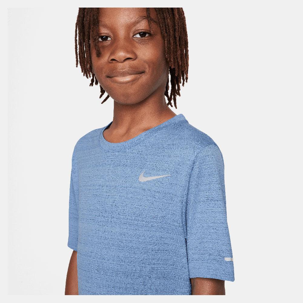 Boys' Dri-Fit Miler Short Sleeve Training Top - Moisture Wicking Athletic Shirt for Running & Sports | Perfect for Gym Workouts & Outdoor Activities