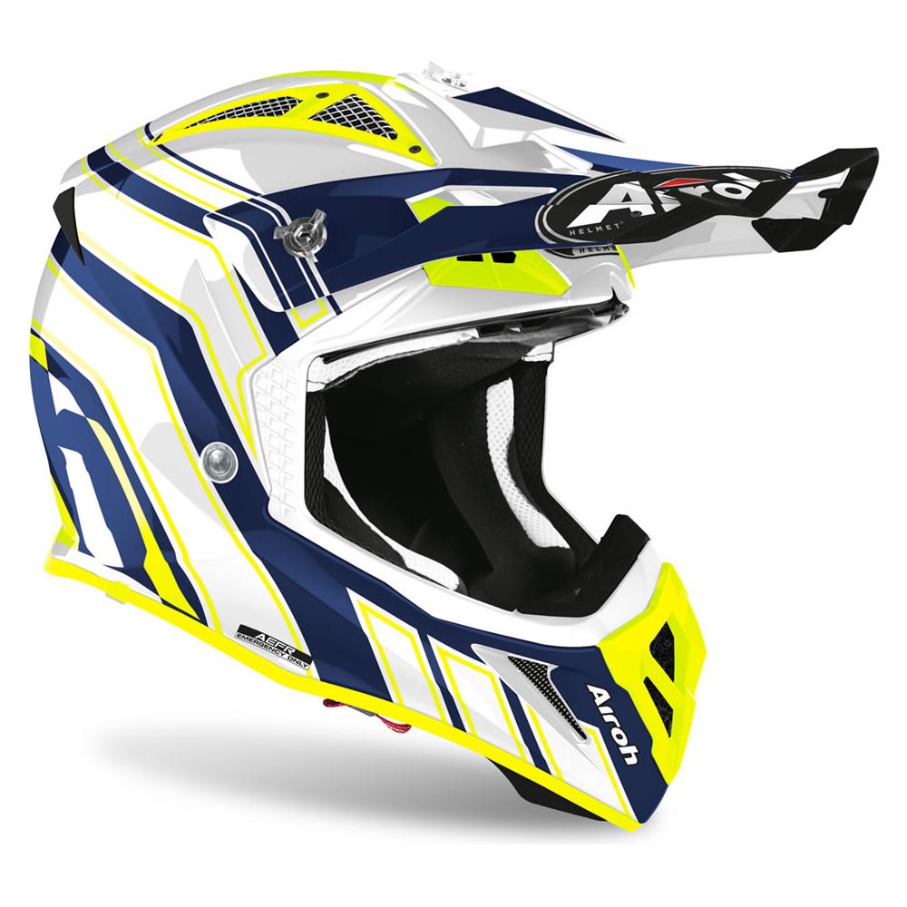 Airoh Aviator Ace Art Gloss Blue Motorcycle Helmet - DOT & ECE Certified for Street & Racing - Lightweight & Ventilated for Comfort - Perfect for Cruising, Commuting & Track Days