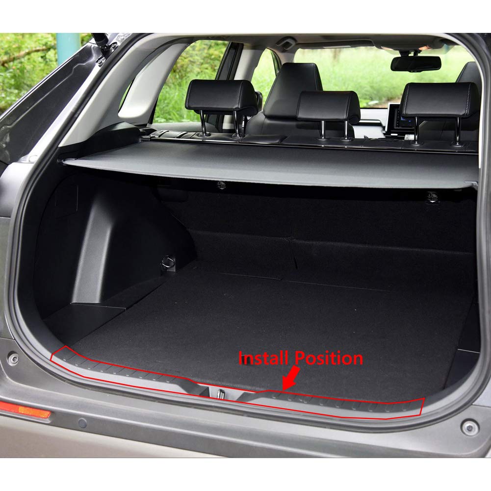 Beautost Carbon Fiber Rear Bumper Sill Plate Guard Cover for Toyota RAV4 2019-2025 - Interior Protection & Style Upgrade for Daily Commute & Road Trips