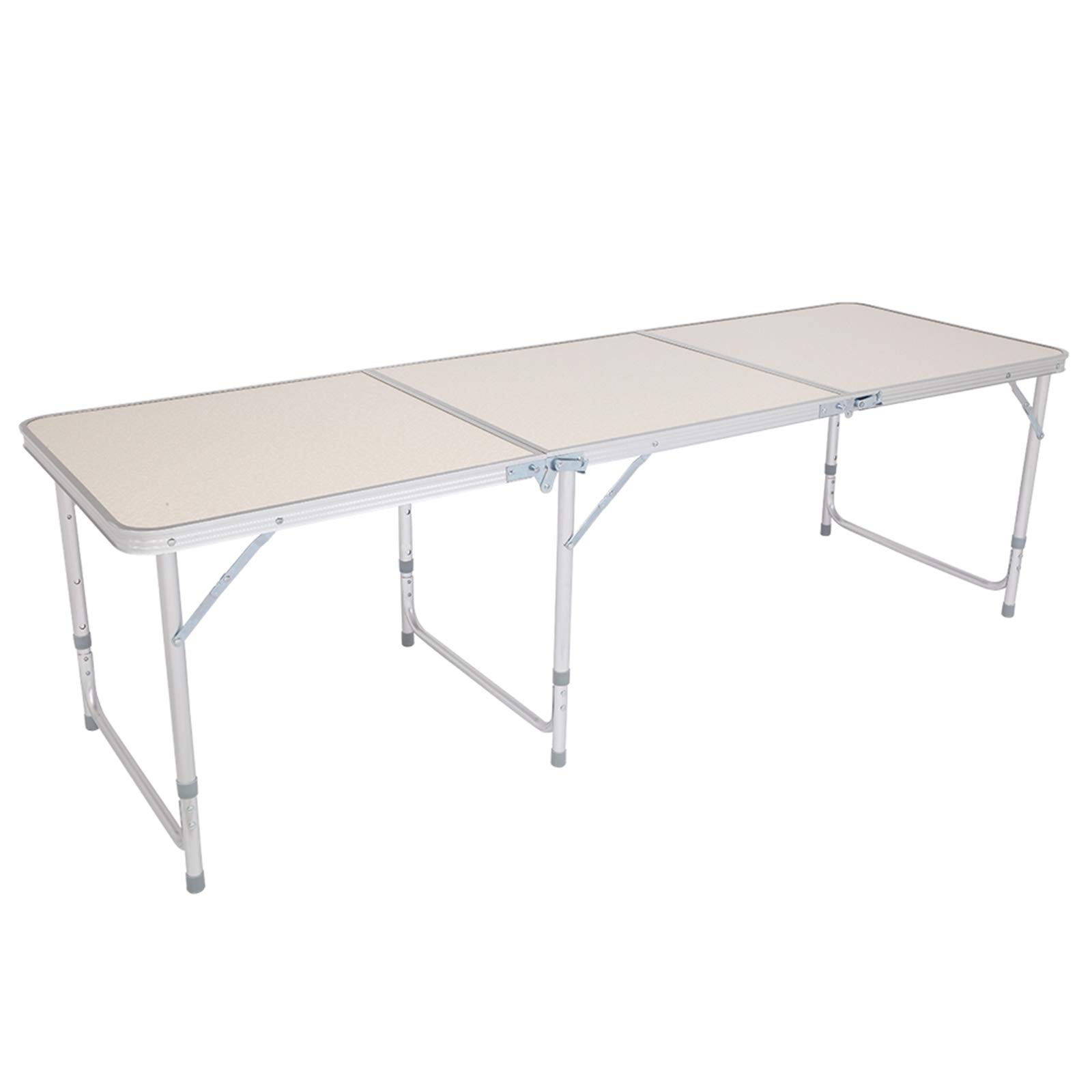 JYOSTORE 180 x 60 x 70cm Heavy Duty Portable Folding Table - Indoor Outdoor Multipurpose Plastic Dining Table with Handle & Lock for Picnic, Party, Camping, BBQ, Tailgating & Home Use - White