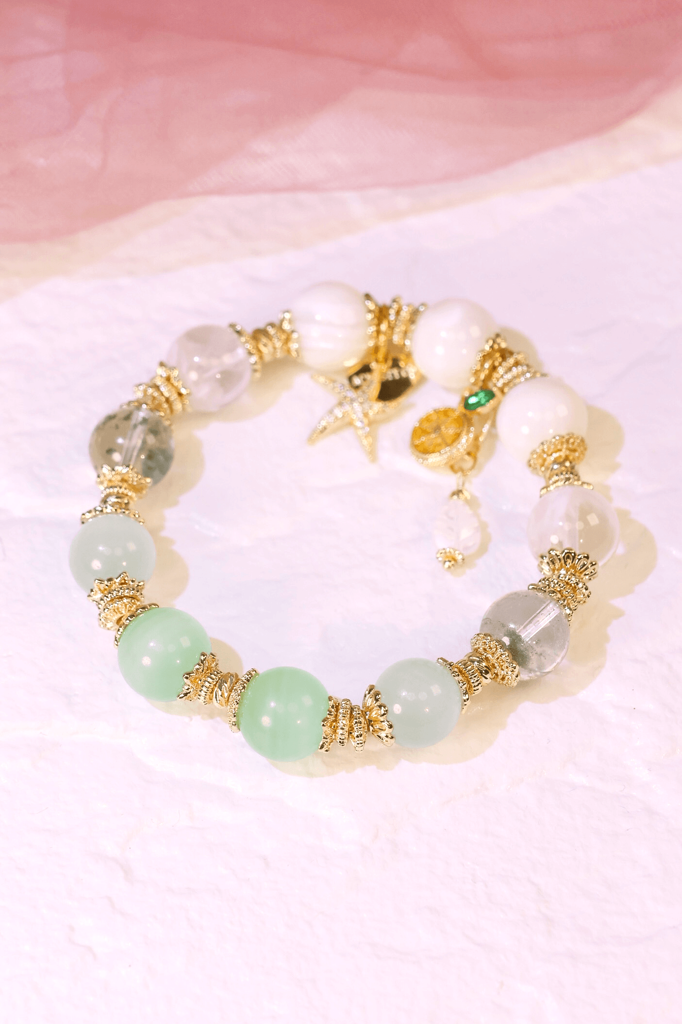 Seaside Chic Minty Mojito Bracelet - Stylish Beaded Bracelet for Women, Summer Beach Vacation Accessories, Perfect for Pool Parties & Boho Fashion