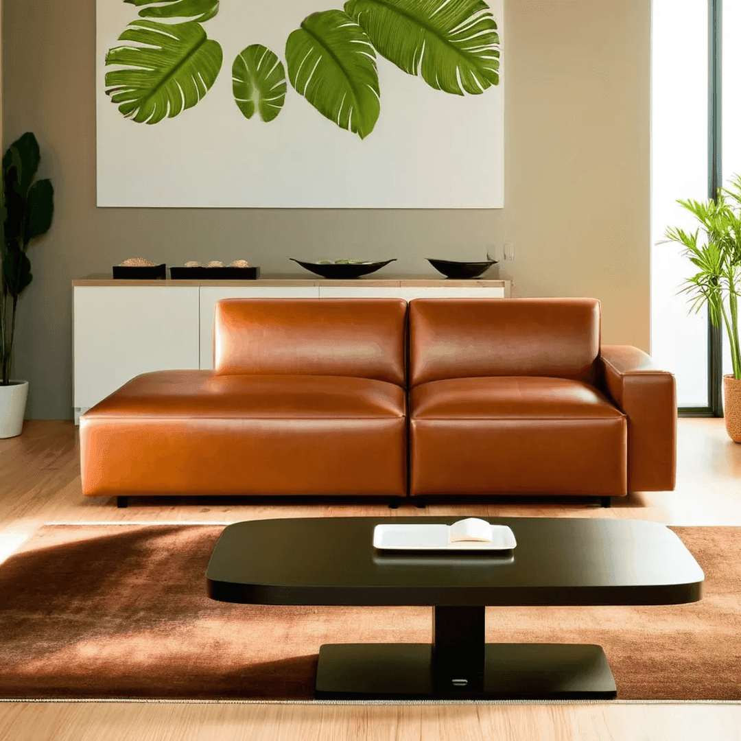 Premium Giacomo Faux Leather 3-Seater Extended Sofa - Modern Comfort for Living Room, Lounge & Home Theater - Durable PU Leather Sectional Couch for Family Gatherings & Relaxation