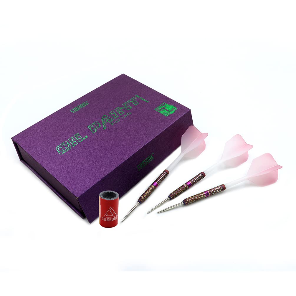 CUESOUL 90% Tungsten Steel Tip Darts Set - 21g/22g/23g Weight Options for Professional Play | Oil Paint Finish for Cocktail, COLA Beer & Draft Beer Bars | Perfect for Pub Games, League Play & Home Practice