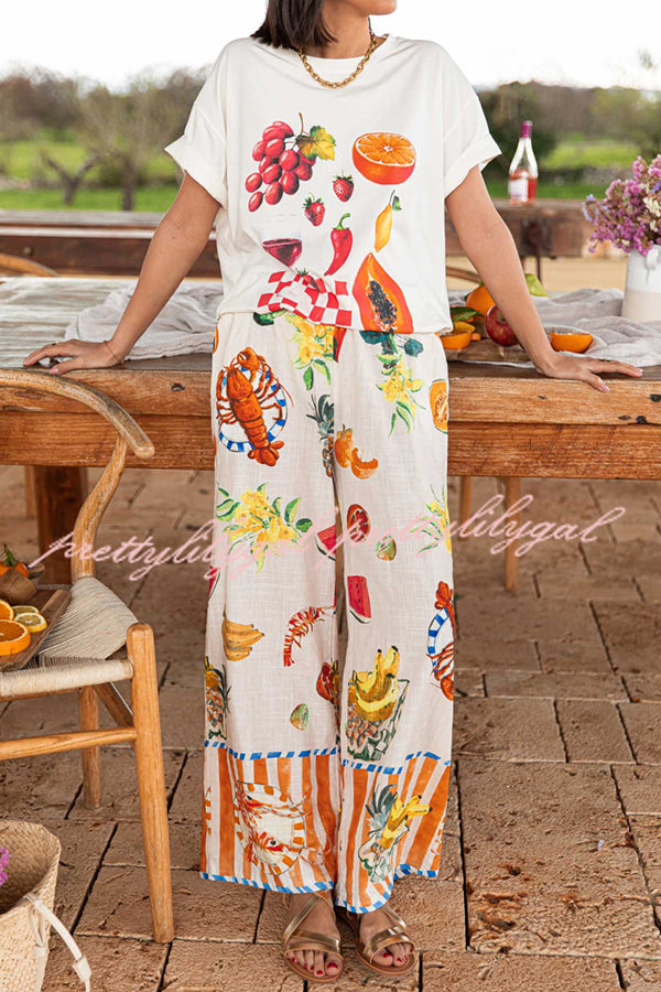 Stylish Printed Round Neck Short Sleeve Loose Fit T-Shirt for Women - Casual Comfort Wear for Everyday Outfits & Summer Fashion
