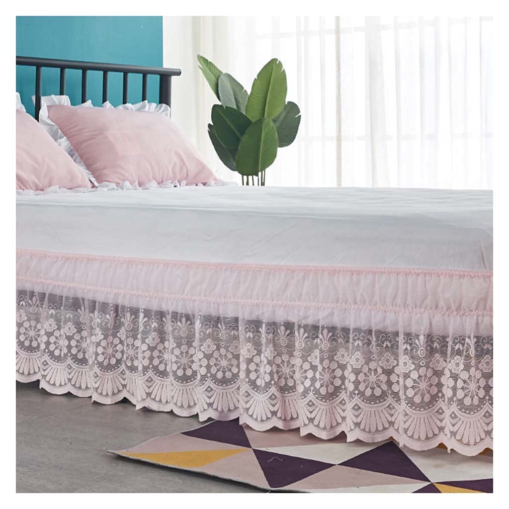 Elastic Bed Skirt with Dust Ruffle - Queen/King/Full/Twin/California King Size - 15 Inch Drop - 3-Sided Fabric Design for Dorm Rooms & Bedrooms | Perfect for Home Decor, Guest Rooms & Hotel Style Bedding