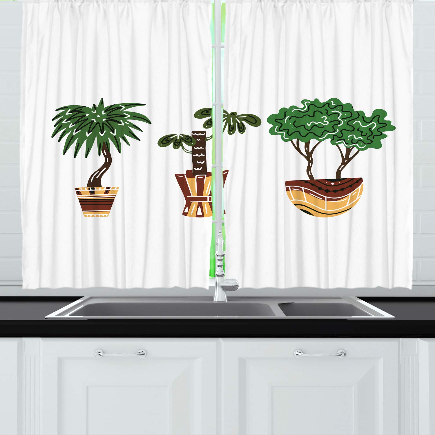 Ambesonne Boho Long Kitchen Curtains - 55