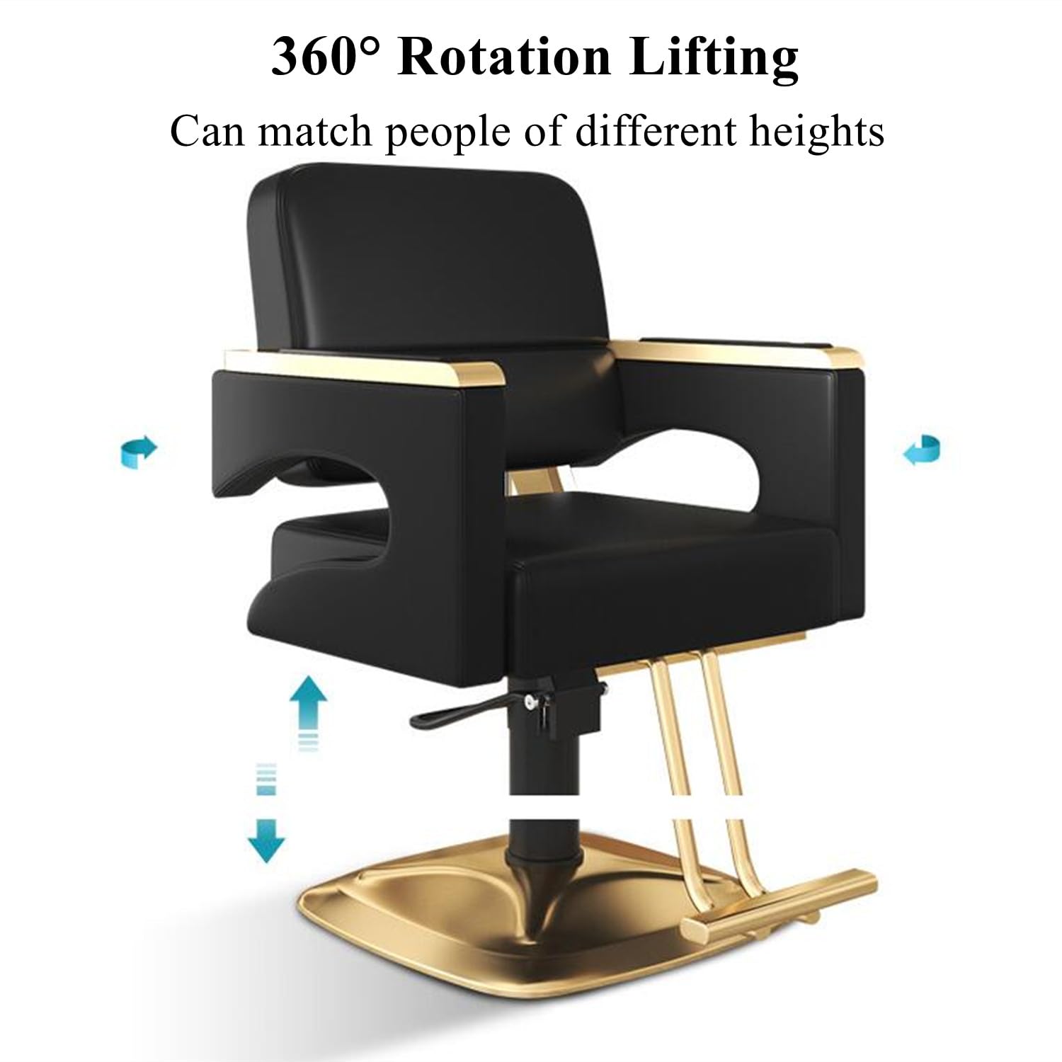 Professional 360° Swivel Salon Barber Chair for Hair Stylists - Adjustable Hydraulic Styling Chair with Headrest for Hairdressing, Shampoo & Beauty Spa - Perfect for Salons, Barbershops & Home Use (Black)