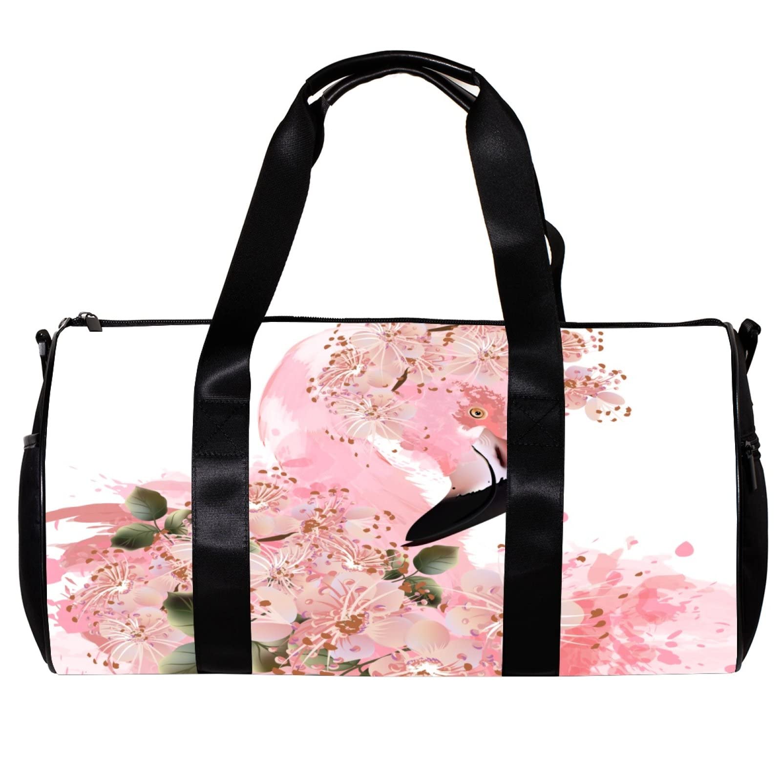 Premium Gym Bag for Women & Men - Large Sports Duffle Bag with Flamingo Print, Foldable Travel Weekender for Workout, Fitness, Yoga & Weekend Getaways