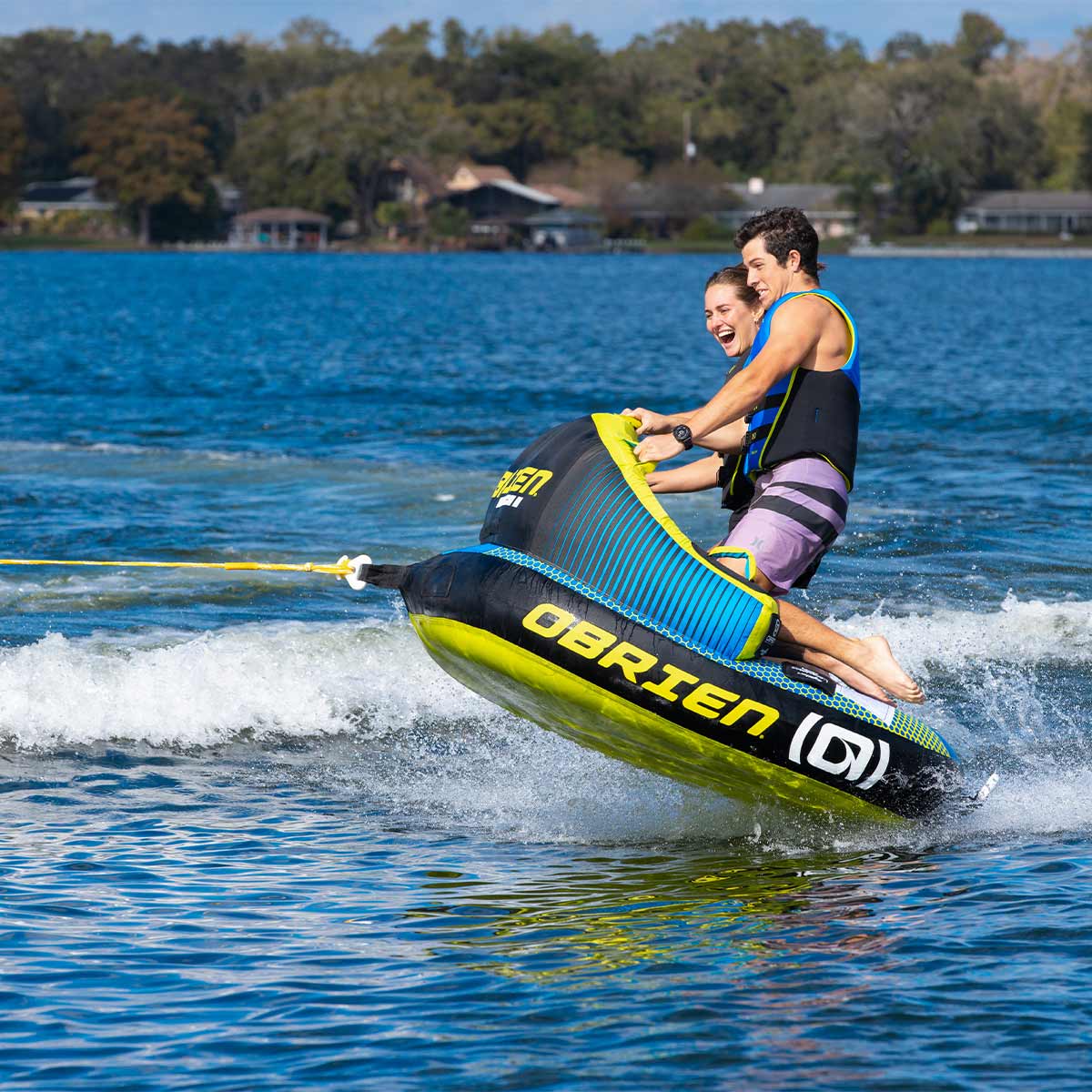 O'Brien Barca 2 Person Towable Tube for Boating - 2 Rider Inflatable Water Tube for Lake & Ocean Fun - Perfect for Family & Friends Water Sports Activities